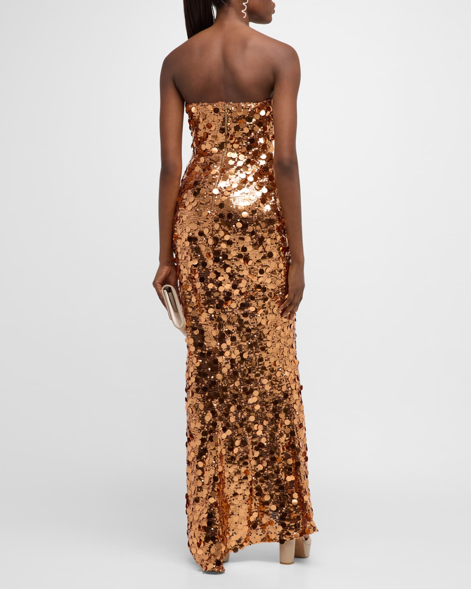 Bronx and Banco Farah Strapless Sequin Column Gown Neiman Marcus
