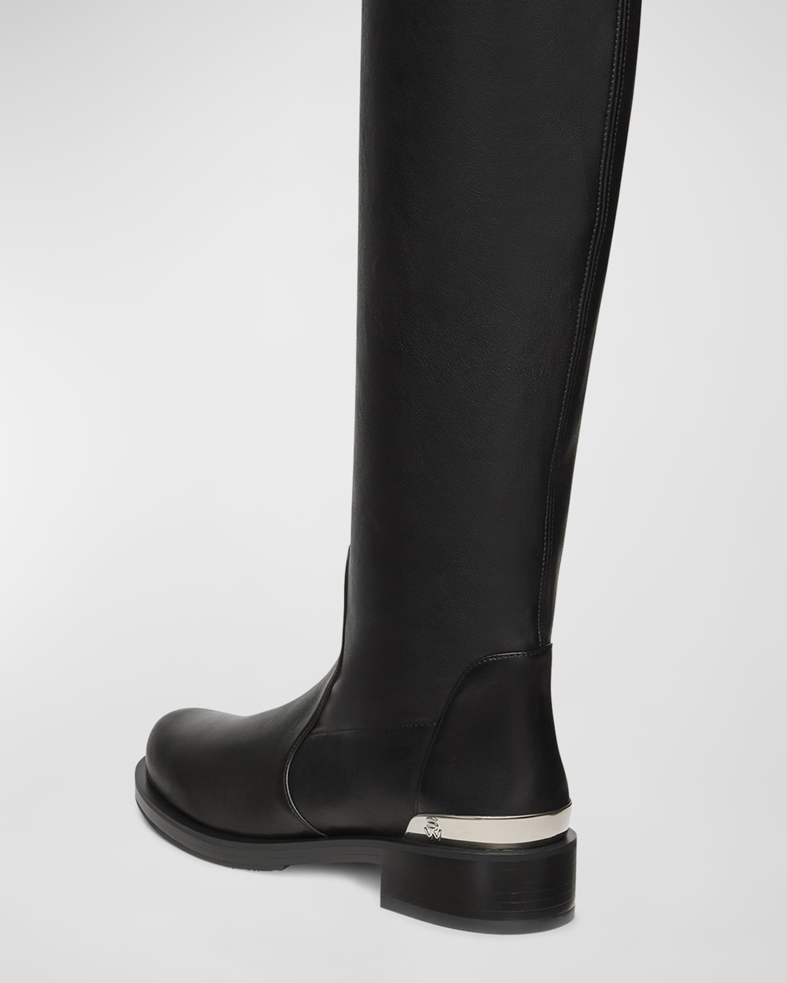 Stuart Weitzman Mercer Bold Leather Knee Boots | Neiman Marcus