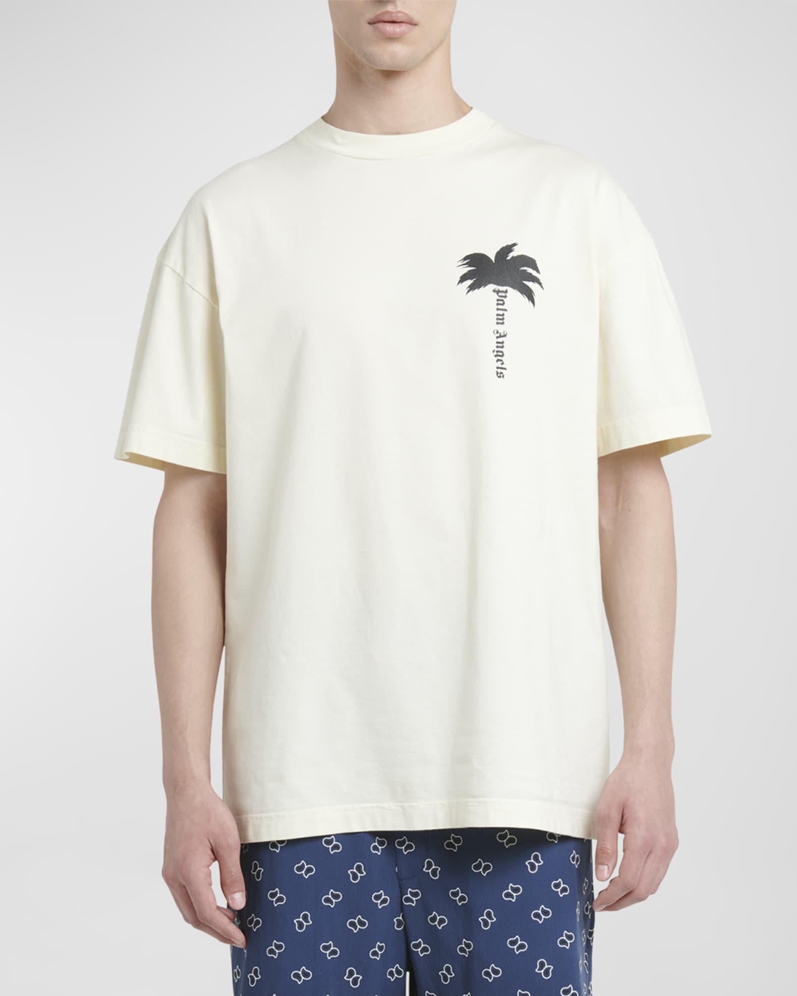 Palm Angels Monogram striped cotton shirt - White