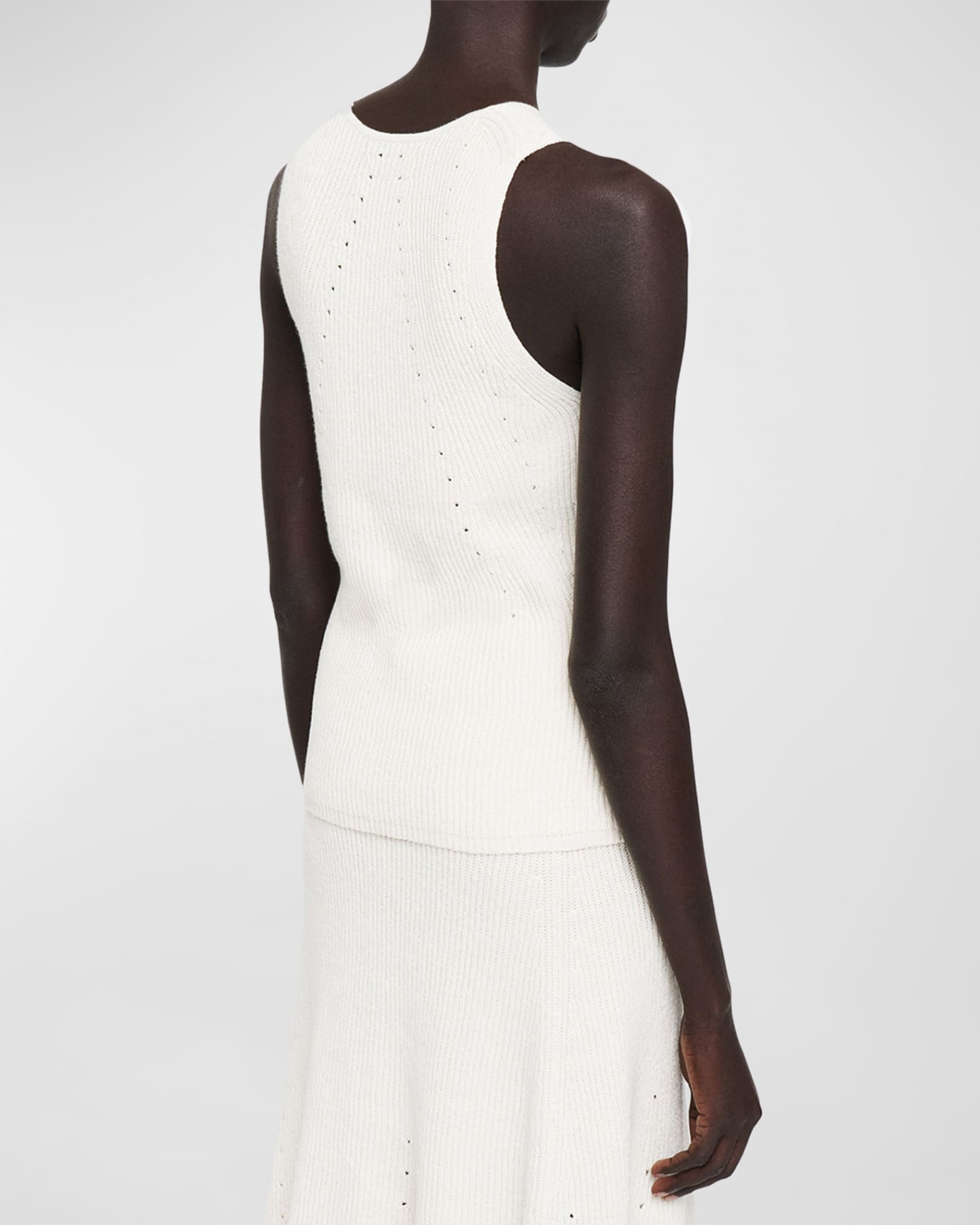 Joseph Sleeveless Ribbed Button-Down Vest | Neiman Marcus