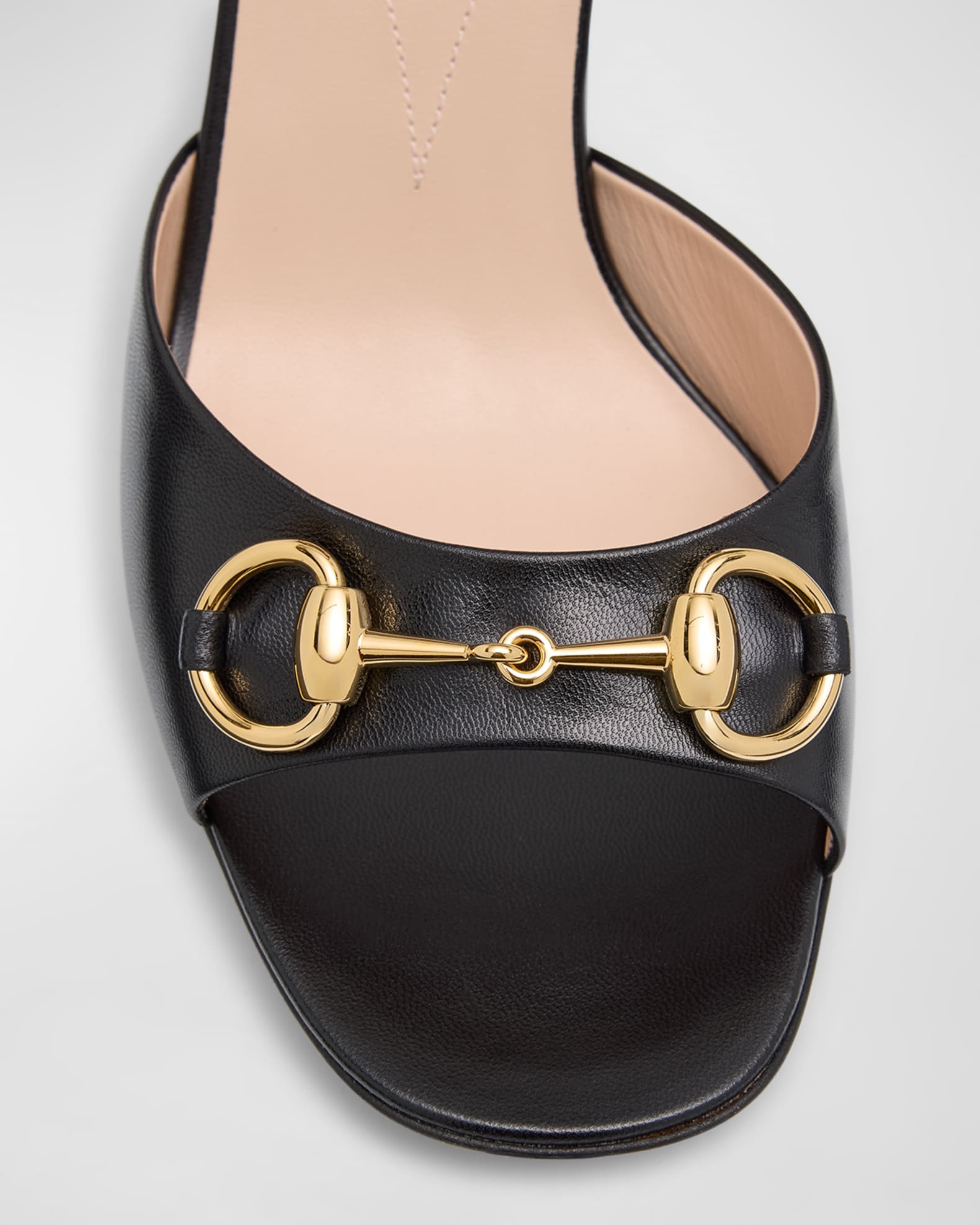 Gucci Lady Leather Horsebit Ankle Strap Sandals Neiman Marcus