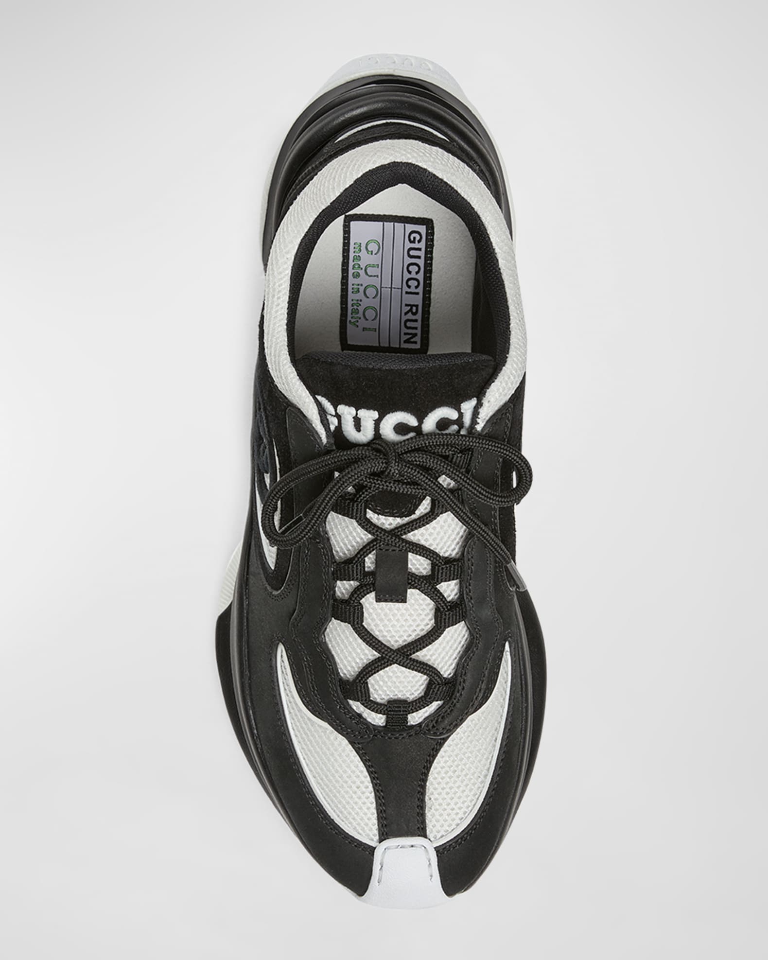 Gucci GG Bicolor Suede Mesh Runner Sneakers | Neiman Marcus