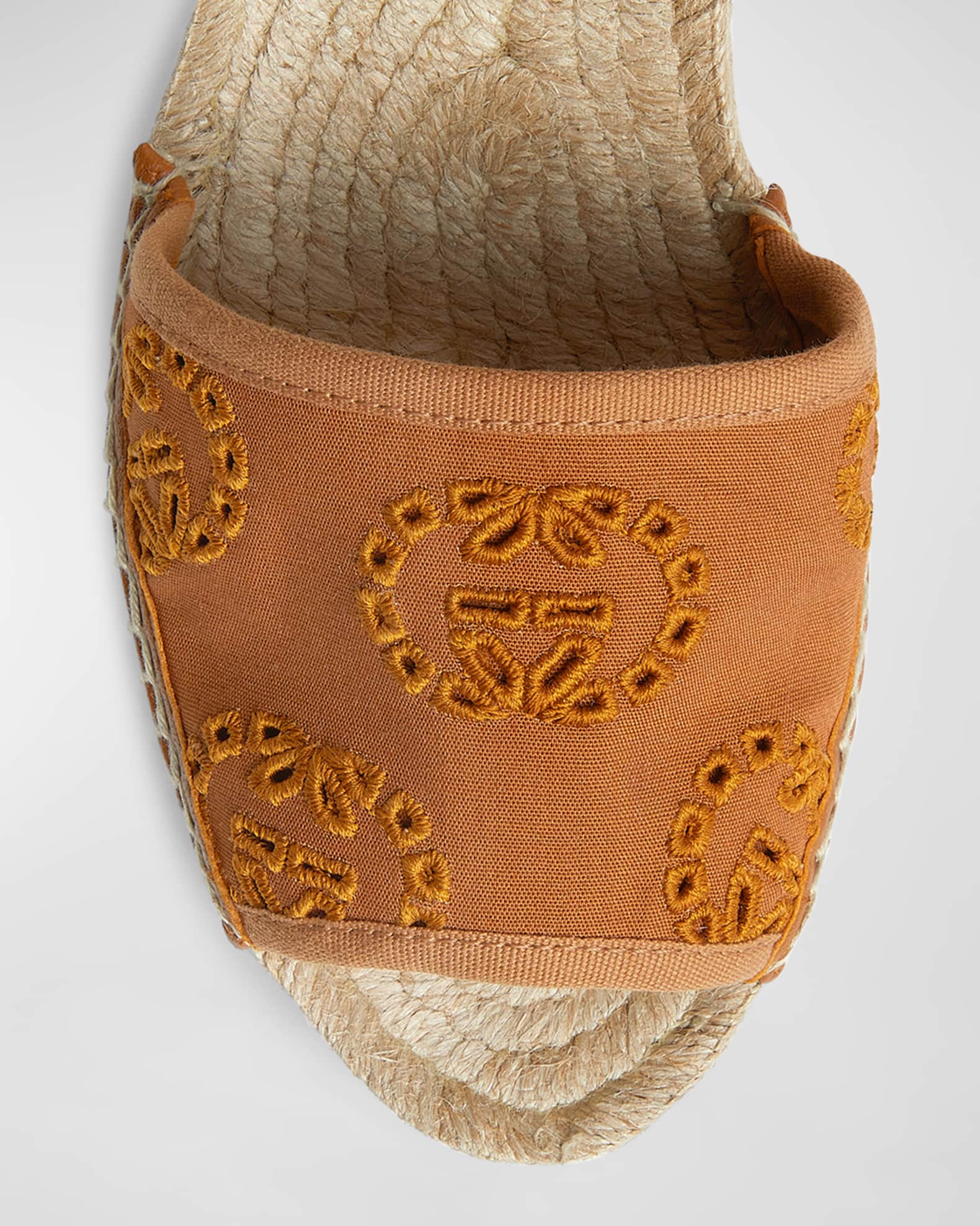 Gucci Damita GG Eyelet Wedge Espadrille Sandals Neiman Marcus