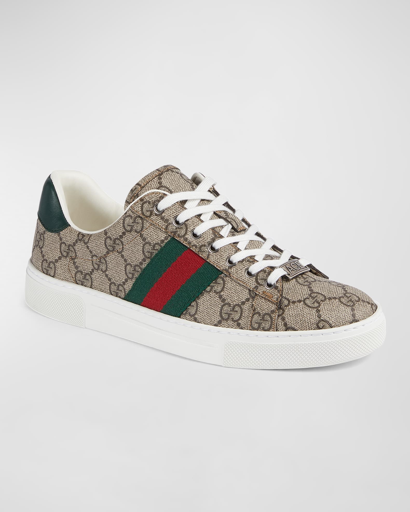 Gucci Ace Monogram Canvas Low-Top Sneakers