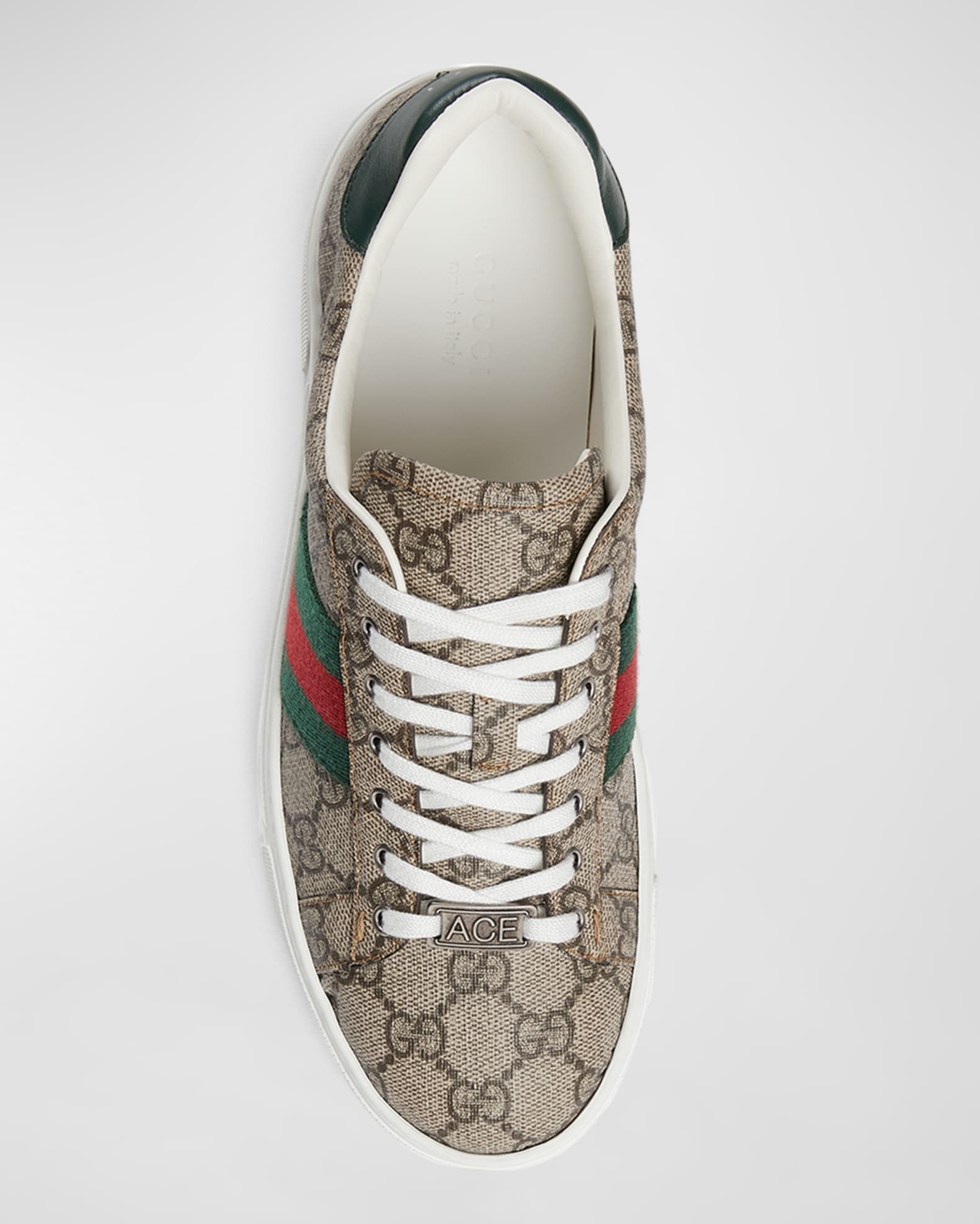 Gucci Ace Monogram Canvas Low-Top Sneakers | Neiman Marcus