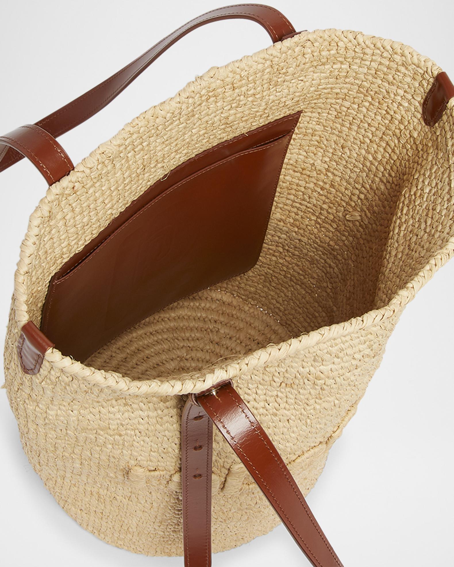 Rabanne Cabas Logo Raffia Shoulder Bag | Neiman Marcus