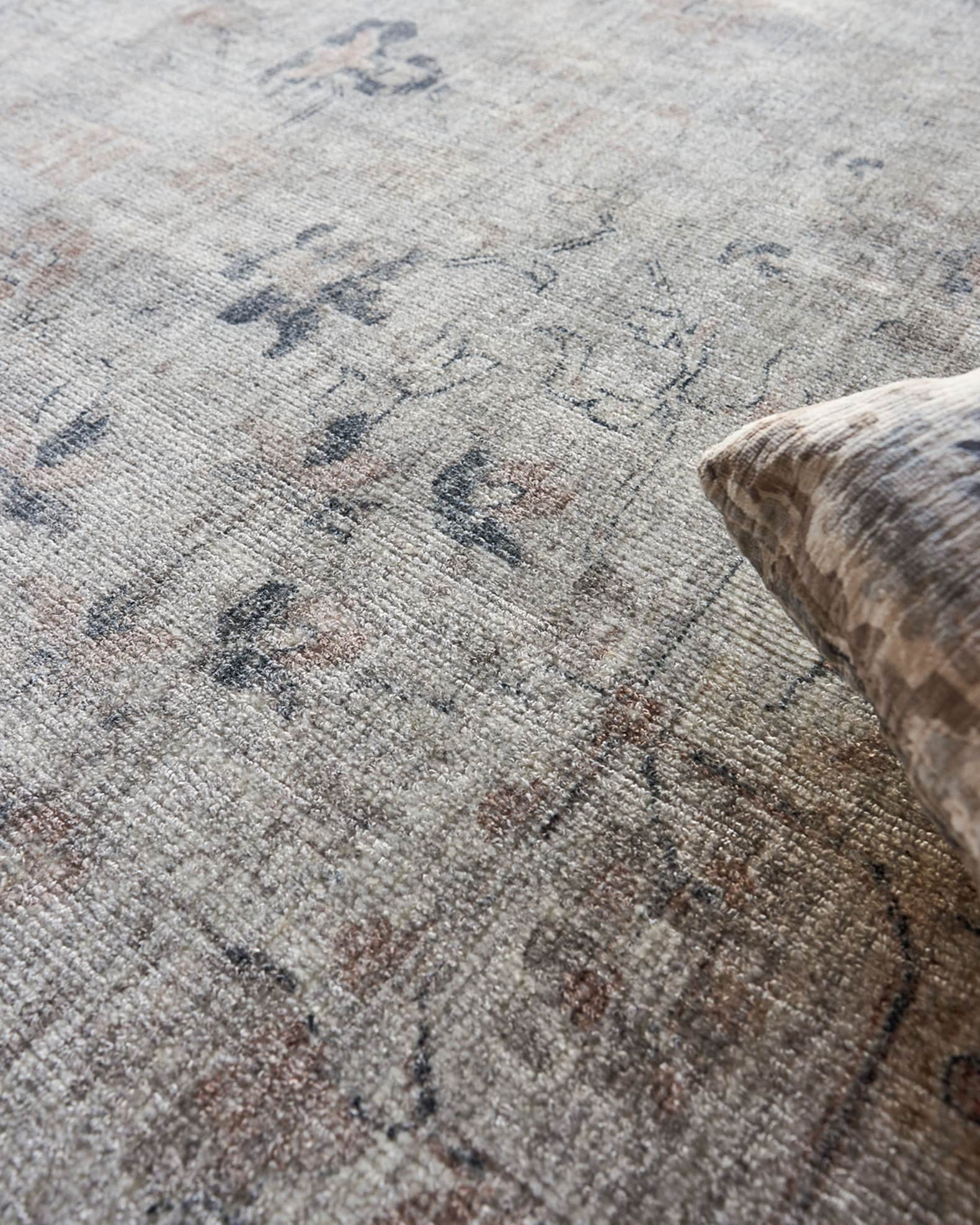 Cambridge Hand-Loomed Silver & Blue Rug 1