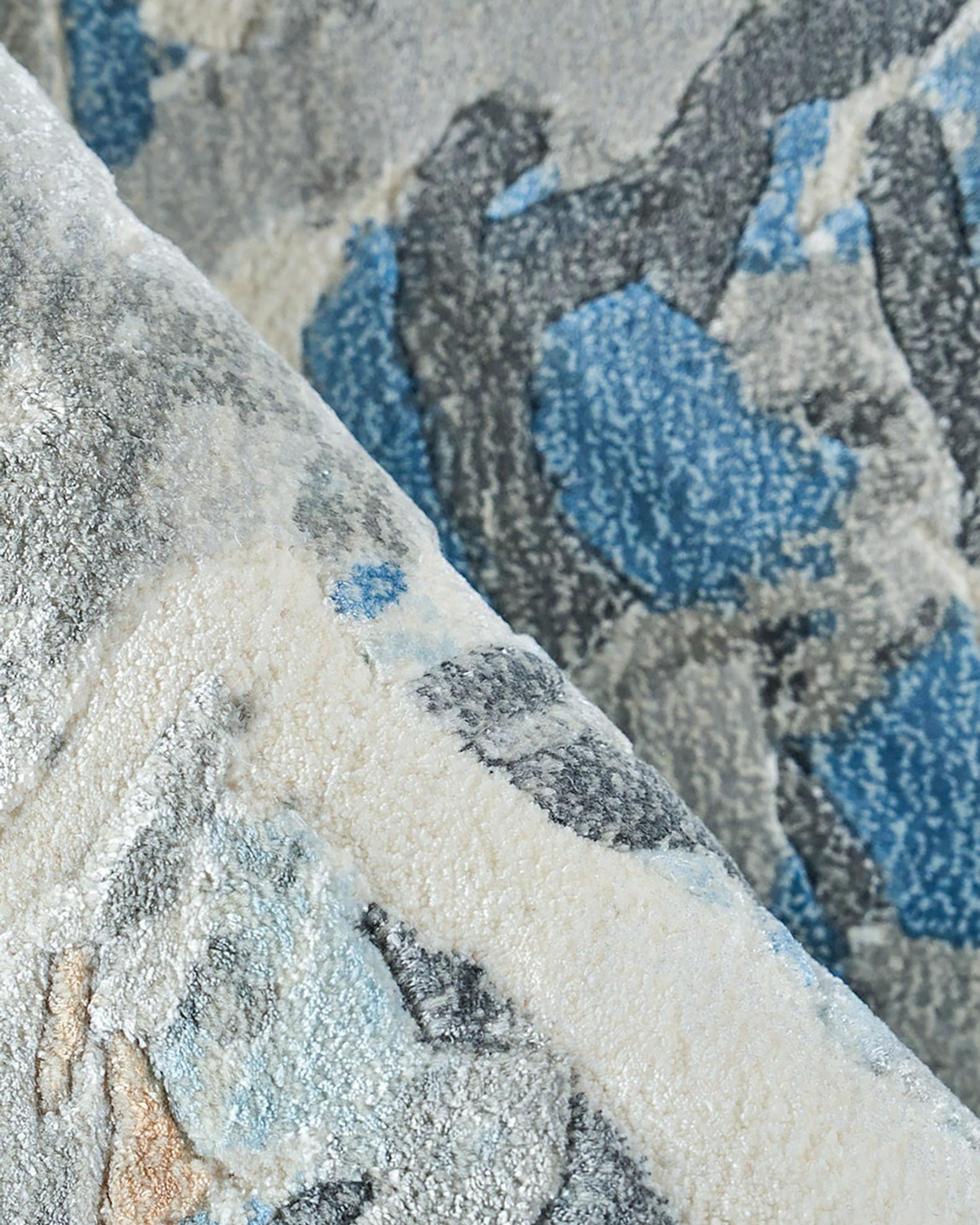 Gianni Hand-Loomed Silver & Blue Rug Collection | Neiman Marcus