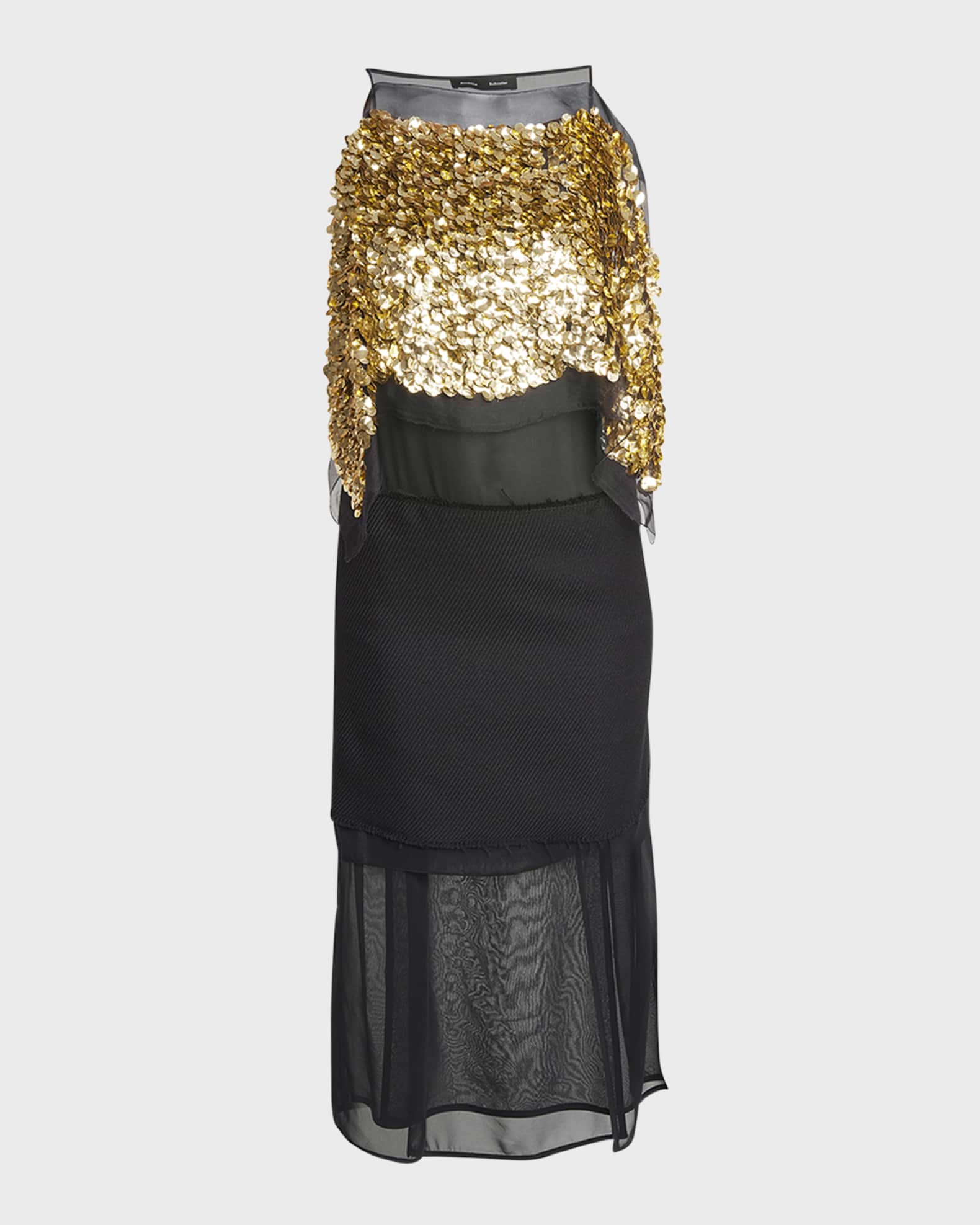 Proenza Schouler Zaha Sequined Layered Silk Midi Dress