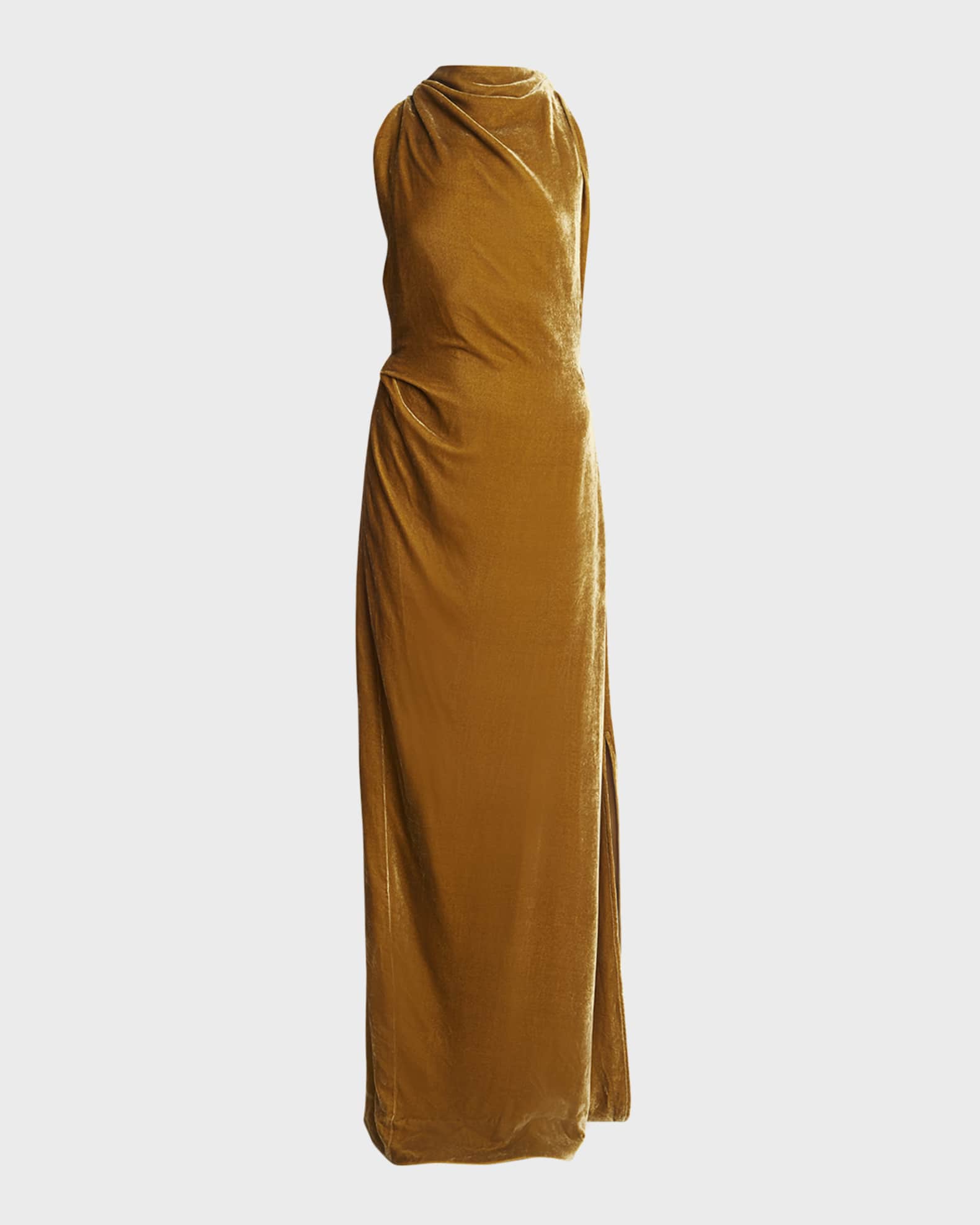 Proenza Schouler Faye Twisted Backless Velvet Gown | Neiman Marcus
