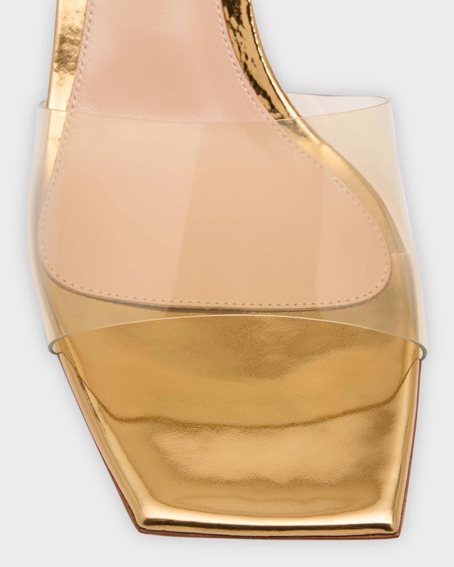 GIANVITO ROSSI BEIGE PVC AND レザー COSMIC サンダル Gianvito Rossi Cosmic Sandals | Neiman Marcus