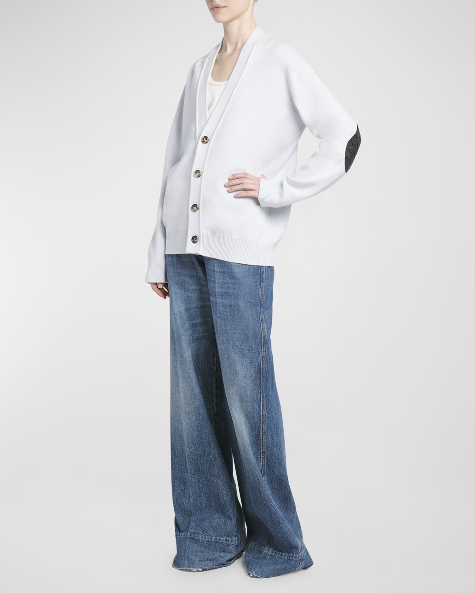 Classic Cashmere Cardigan with Intrec Patches 1