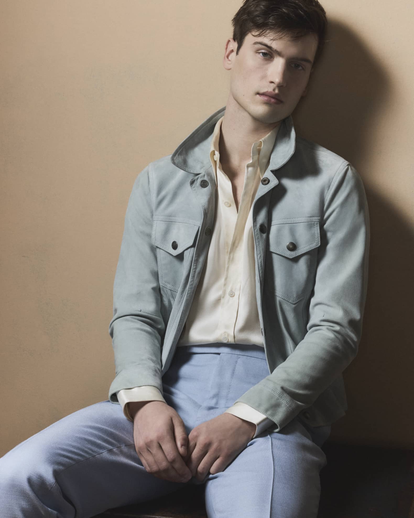 Mens stretch denim jacket best sale