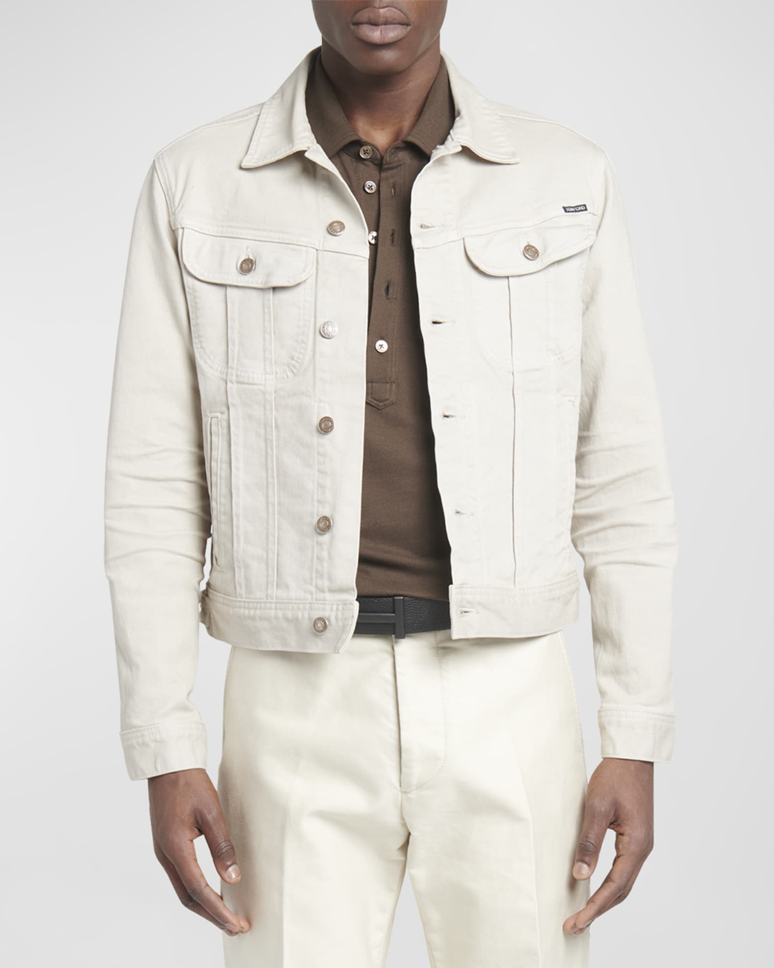 Tom Ford Icon Twill Denim Jacket Stone