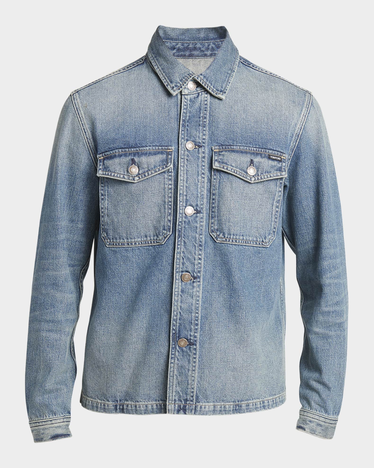 TOM FORD Men's Denim Shirt Jacket | Neiman Marcus