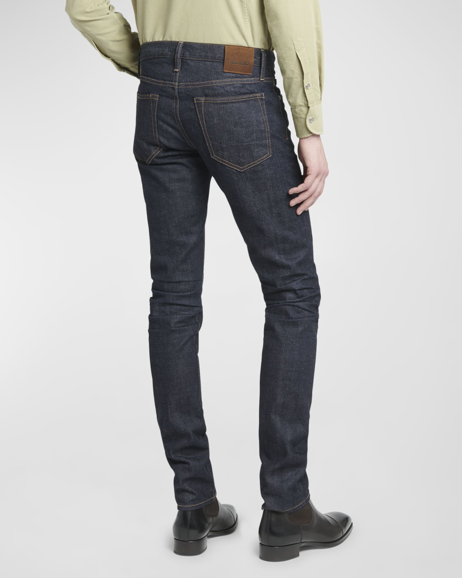 TOM FORD Men's Dark Wash Stretch Slim Fit Jeans | Neiman Marcus