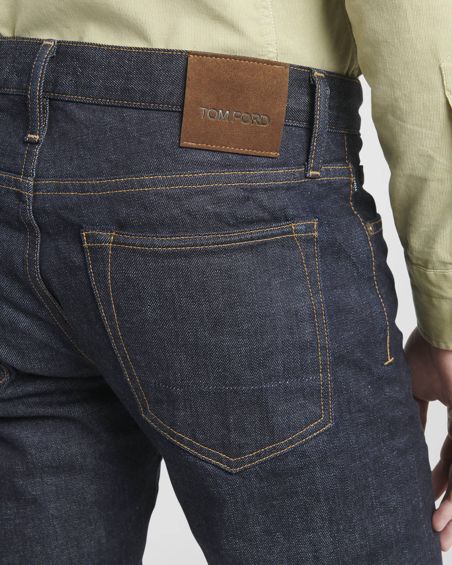 TOM FORD Men's Dark Wash Stretch Slim Fit Jeans | Neiman Marcus
