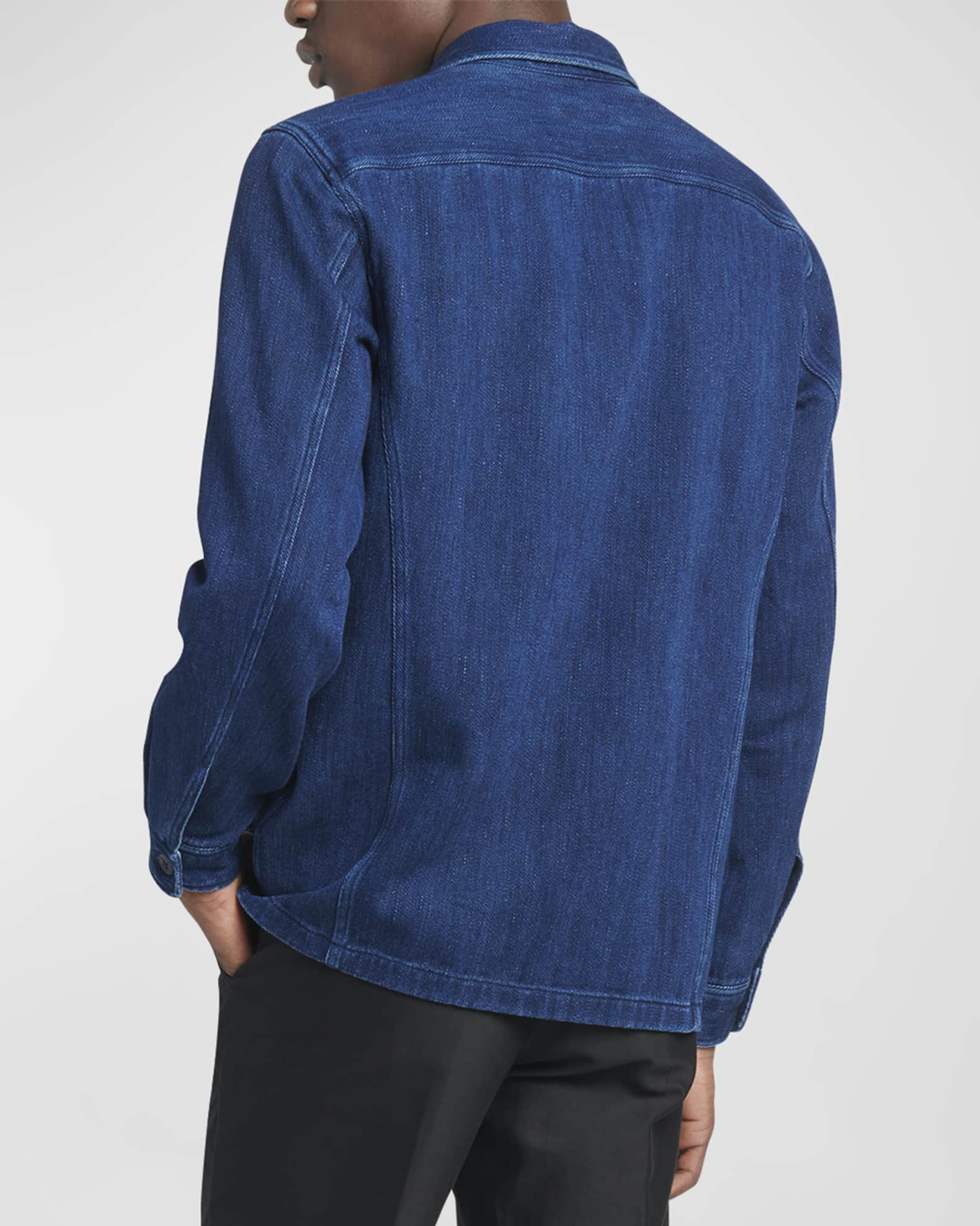 TOM FORD Men's Dark Wash Denim Overshirt | Neiman Marcus