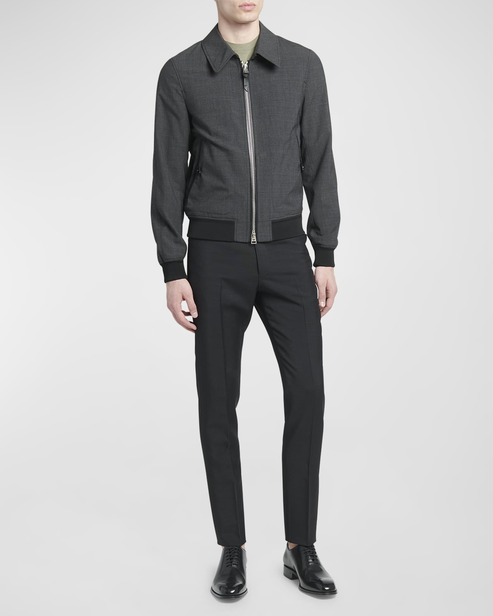 TOM FORD Men's Wool Stretch Blouson Jacket | Neiman Marcus