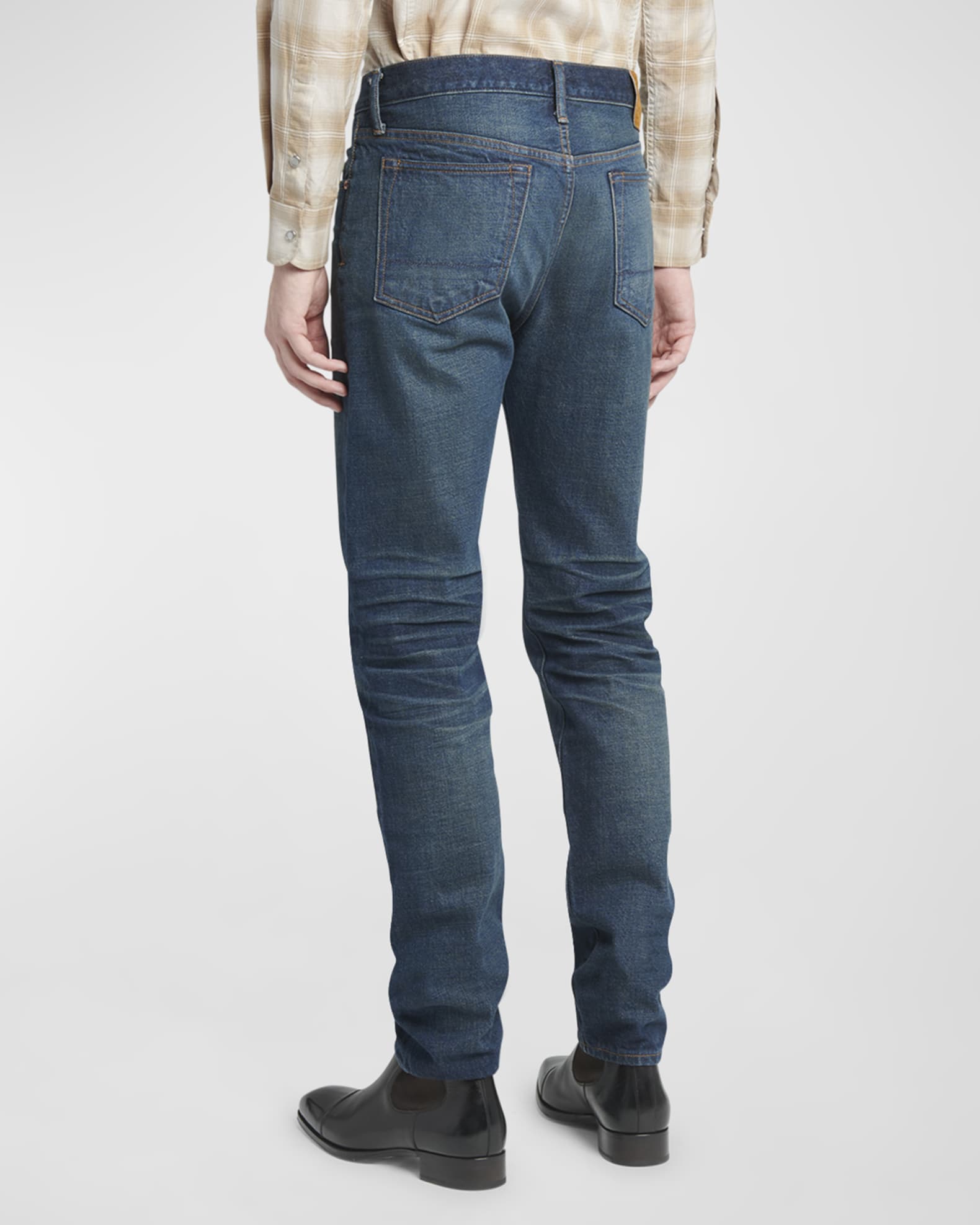 TOM FORD Men's Selvedge Denim Slim-Leg Jeans | Neiman Marcus
