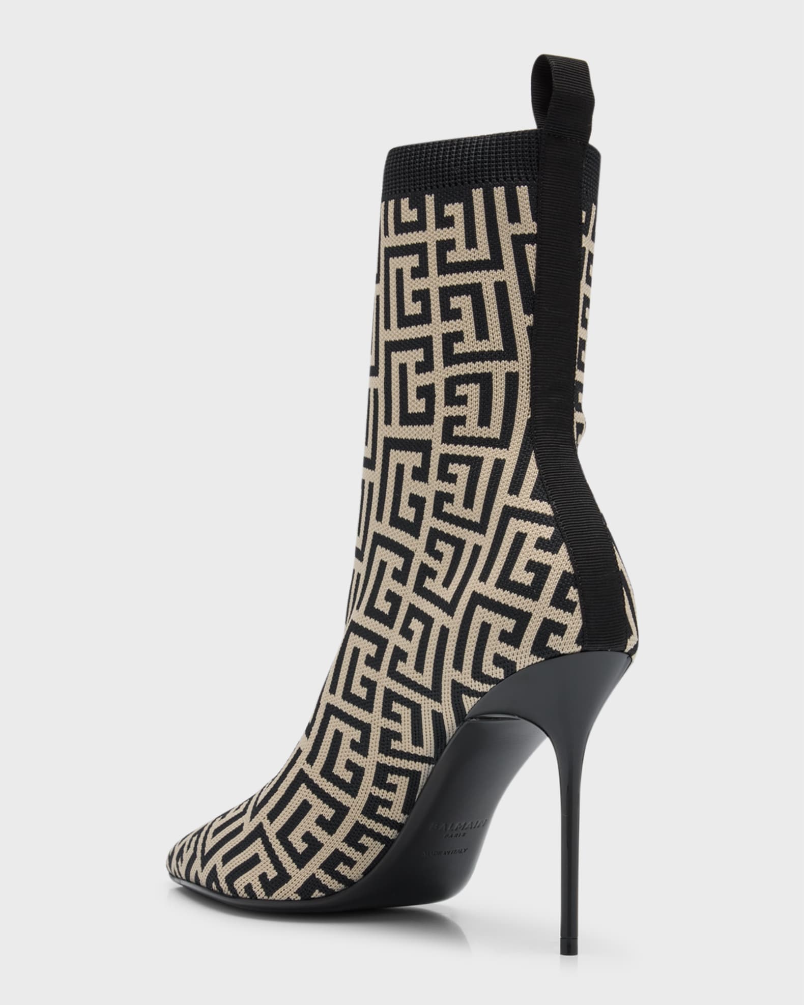 Balmain Skye Monogram Sock Ankle Booties | Neiman Marcus