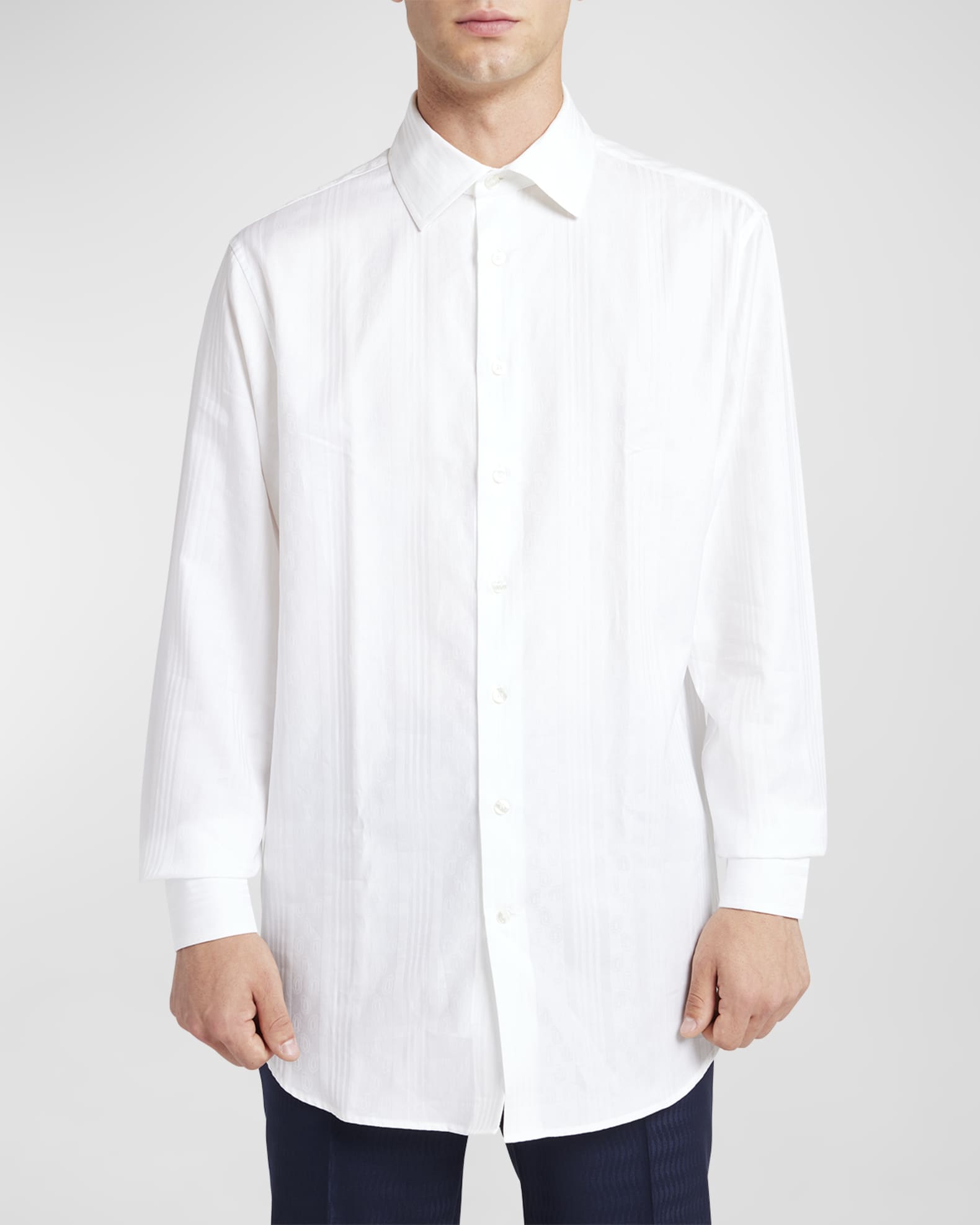 Etro Men's Tonal Paisley Jacquard Dress Shirt | Neiman Marcus