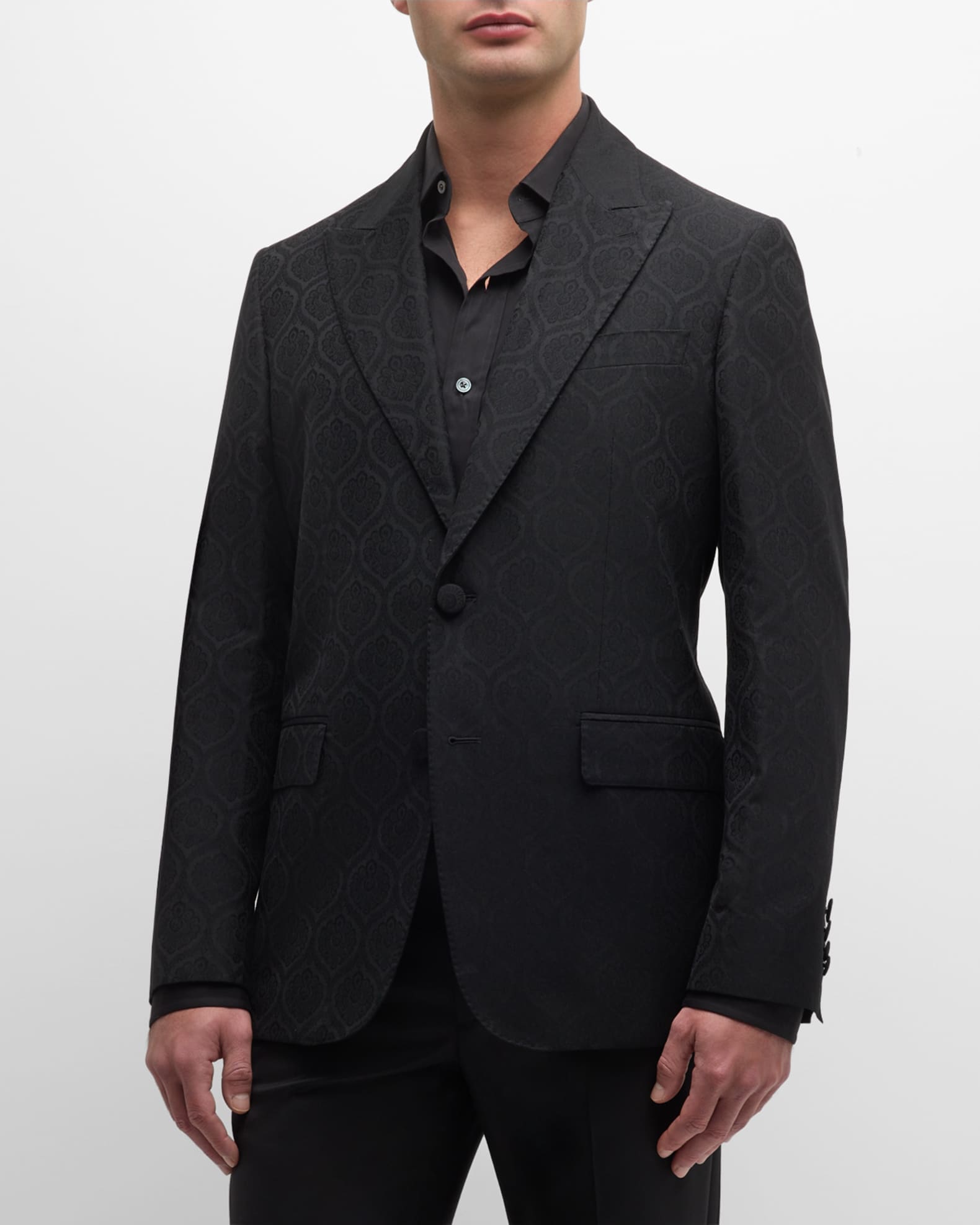 ETRO single-breasted jacquard coat - Black