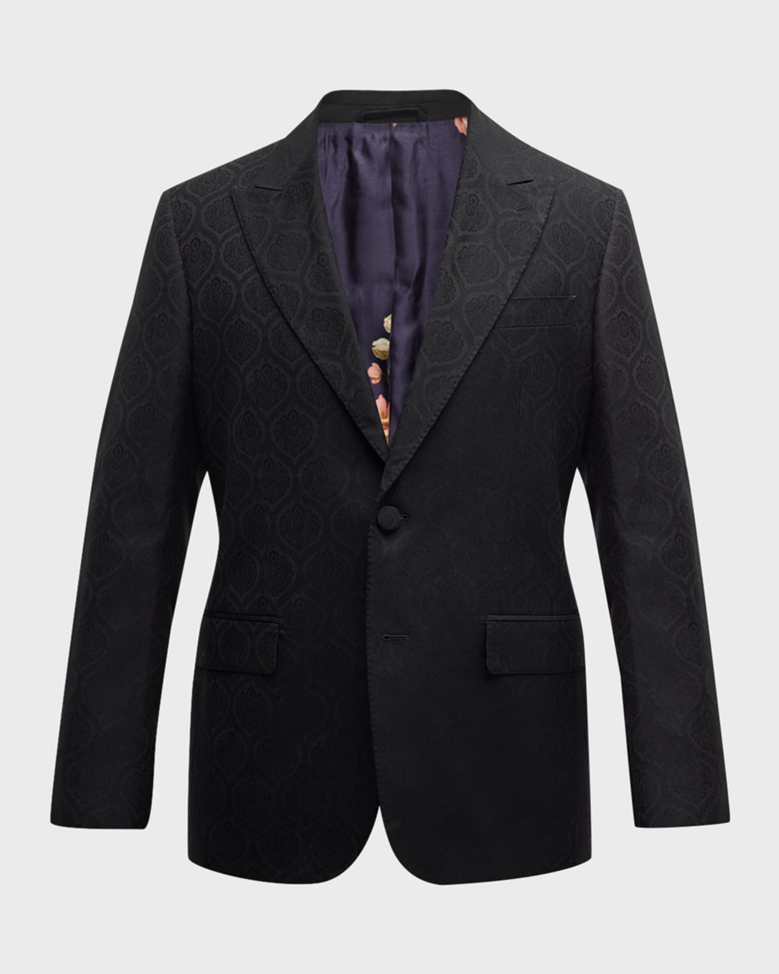 ETRO single-breasted jacquard coat - Black