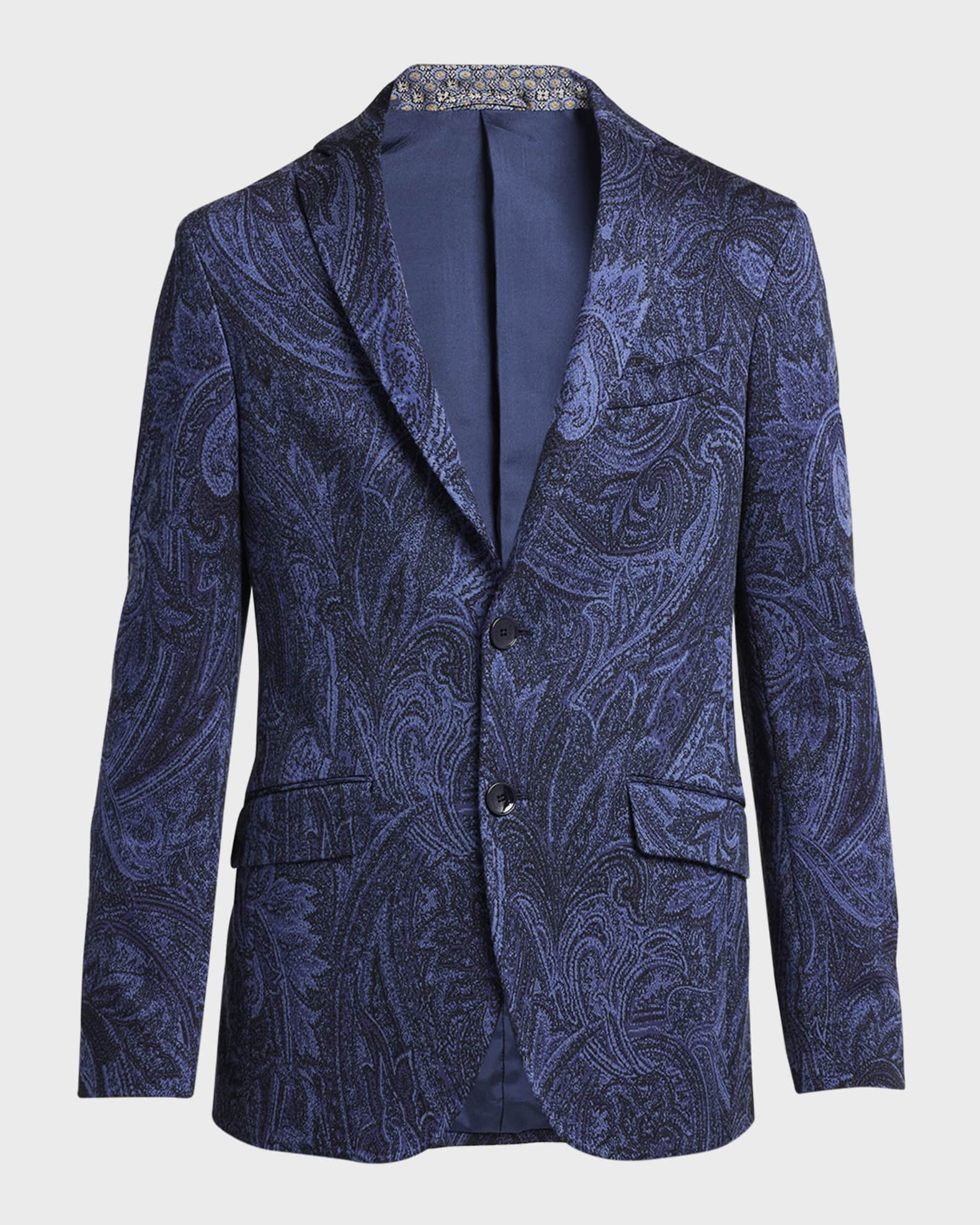 ETRO single-breasted wool blazer - Blue