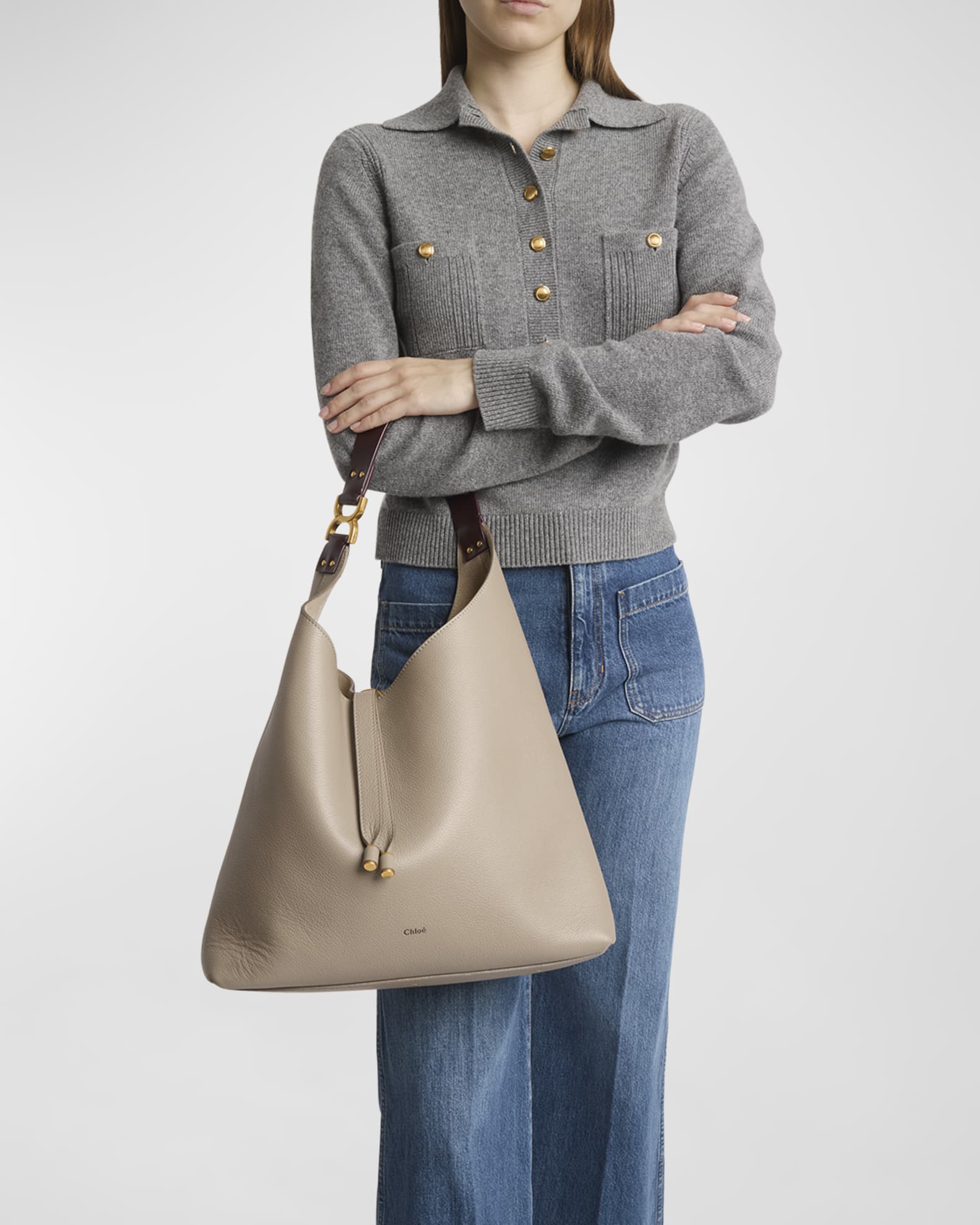 Chloe Marcie Hobo Bag in Grained Leather | Neiman Marcus