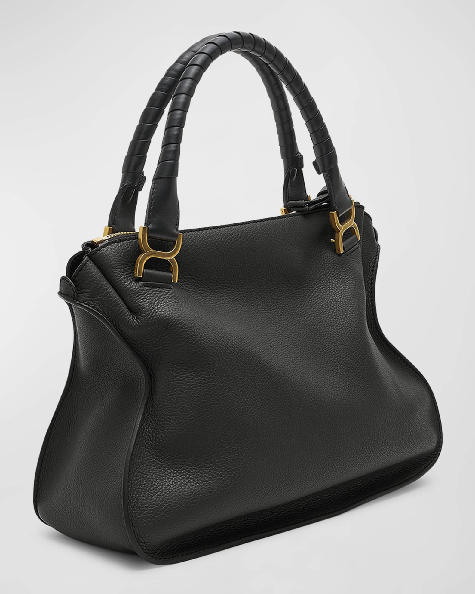 Chloe Marcie Large Double Carry Satchel Bag in Suede Neiman Marcus