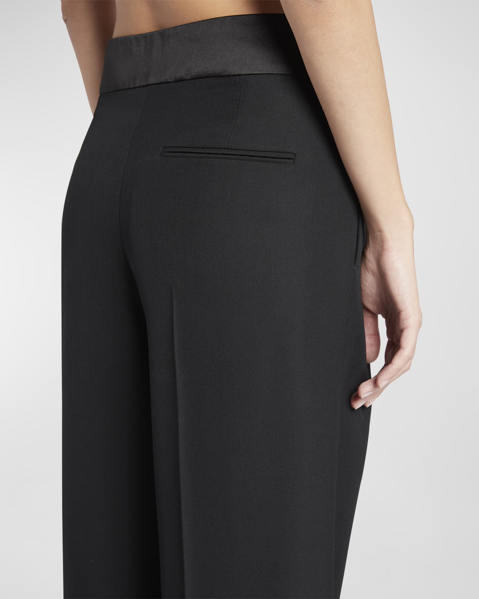 Stella McCartney Wide-Leg Wool Tuxedo Trousers | Neiman Marcus
