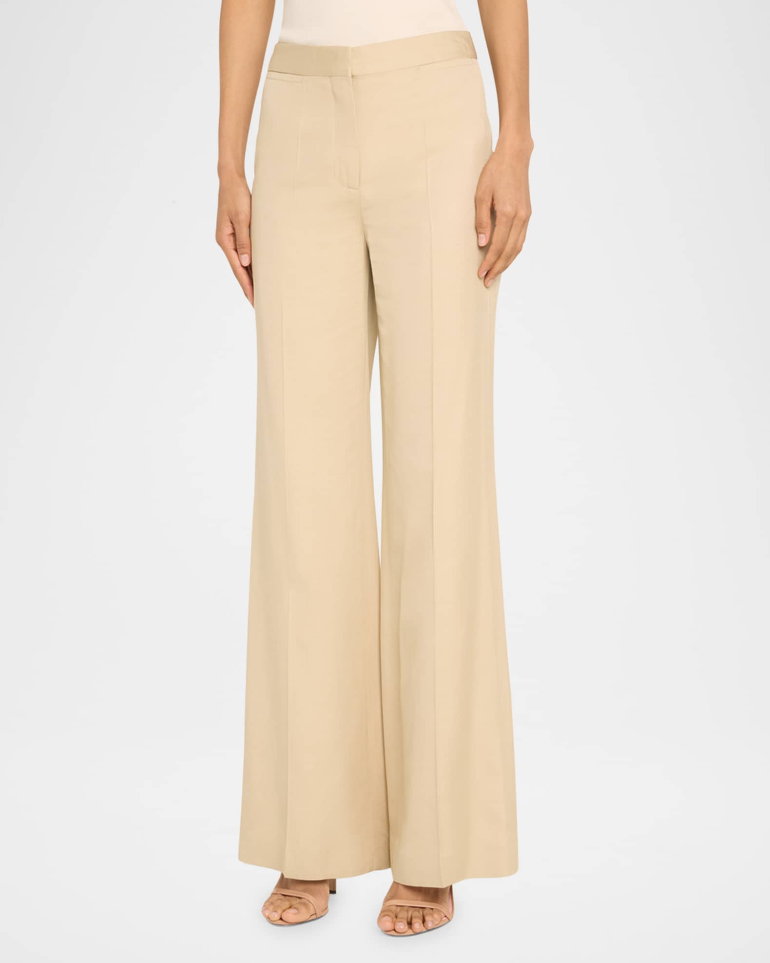 Stella McCartney Pleated Straight-Leg Flare Trousers