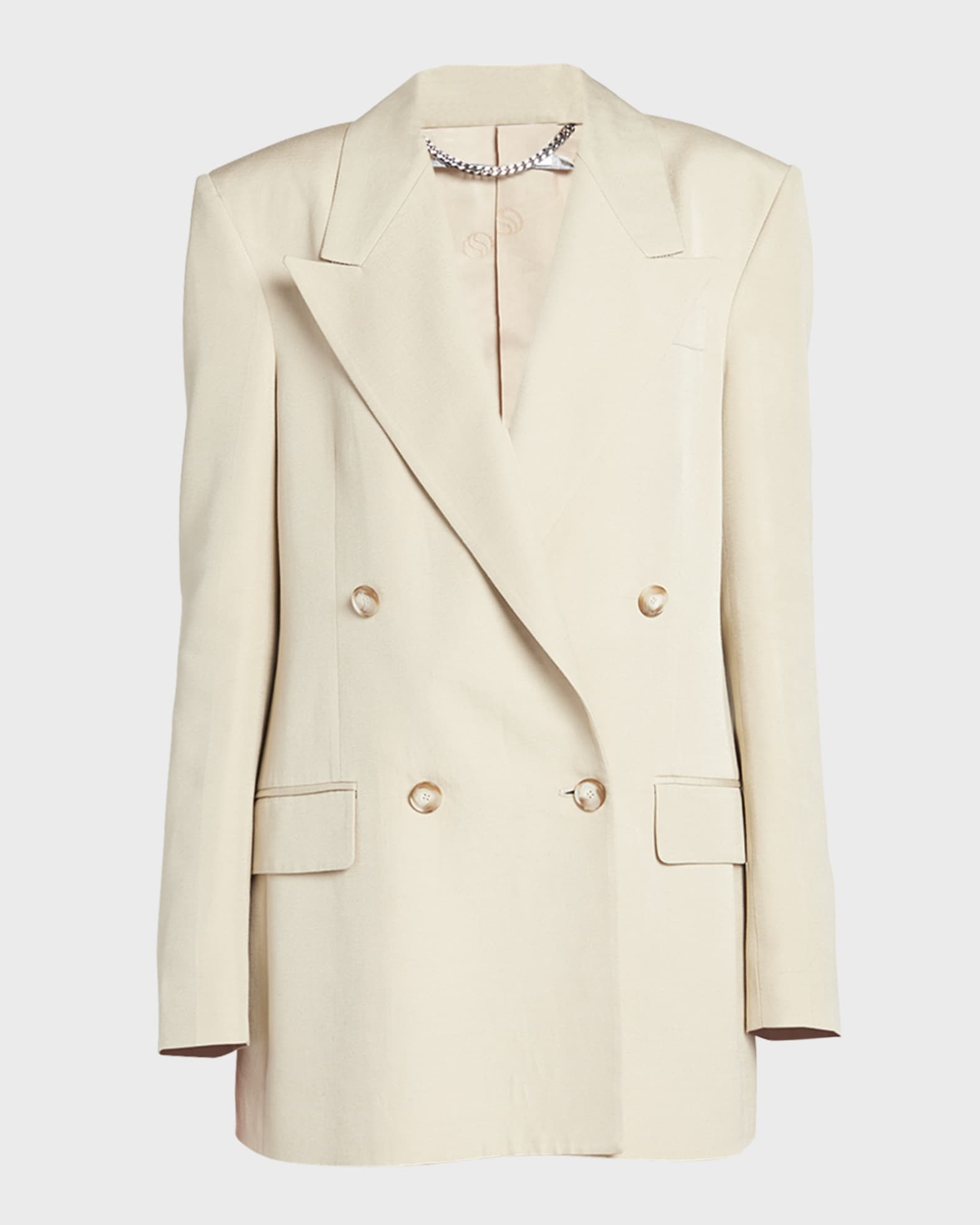 Stella McCartney double-breasted blazer jacket - Neutrals