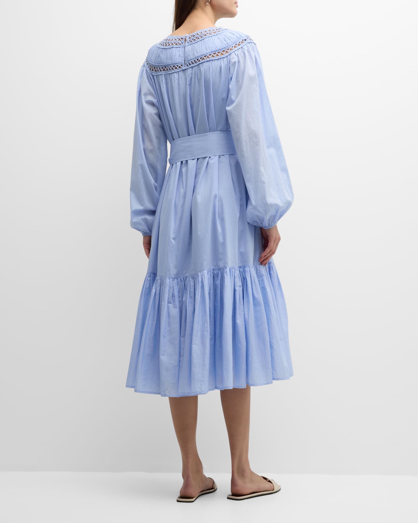 Verlaine White Linen Blend Maxi Dress