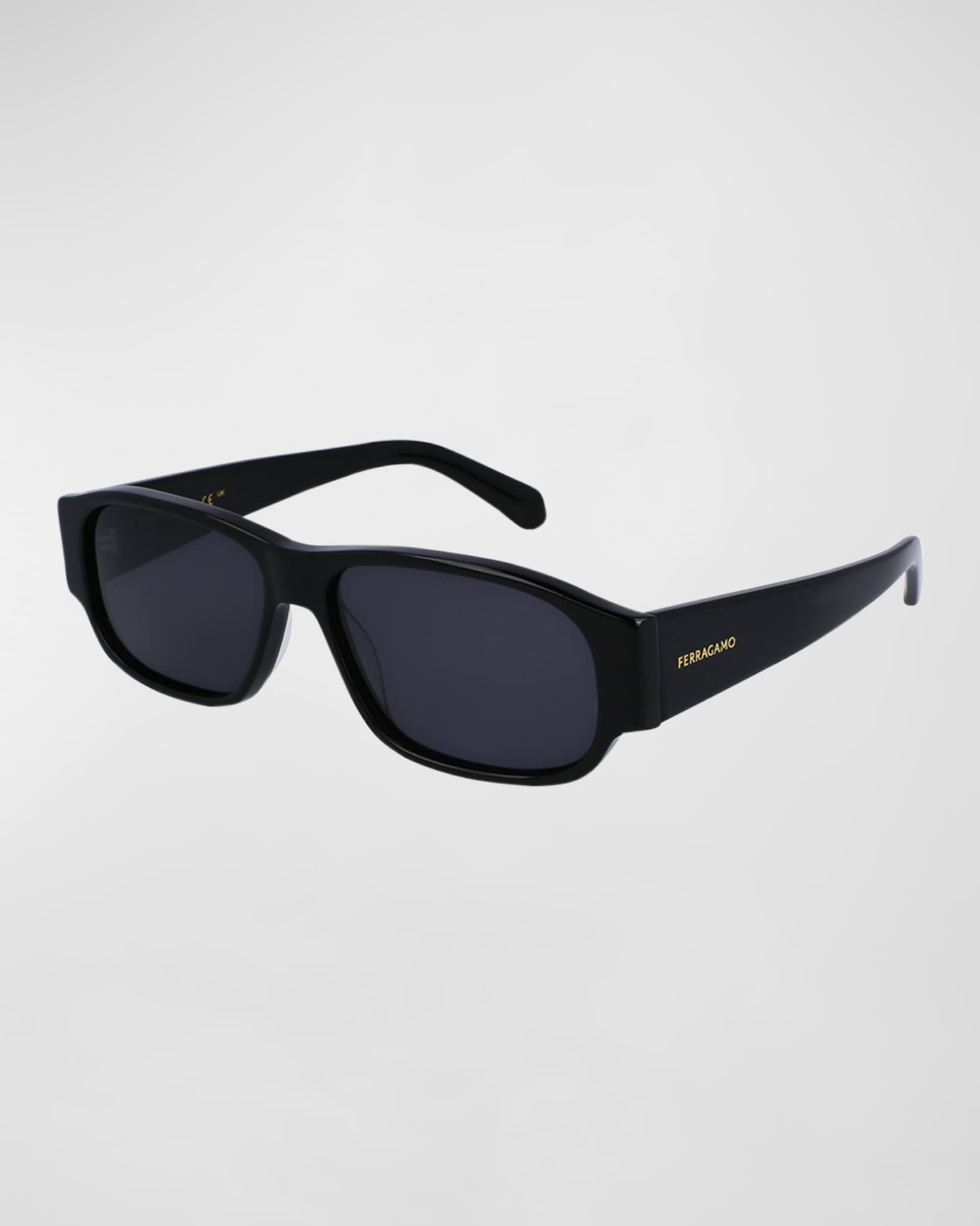Ferragamo Men s Classic Logo Acetate Rectangle Sunglasses Neiman