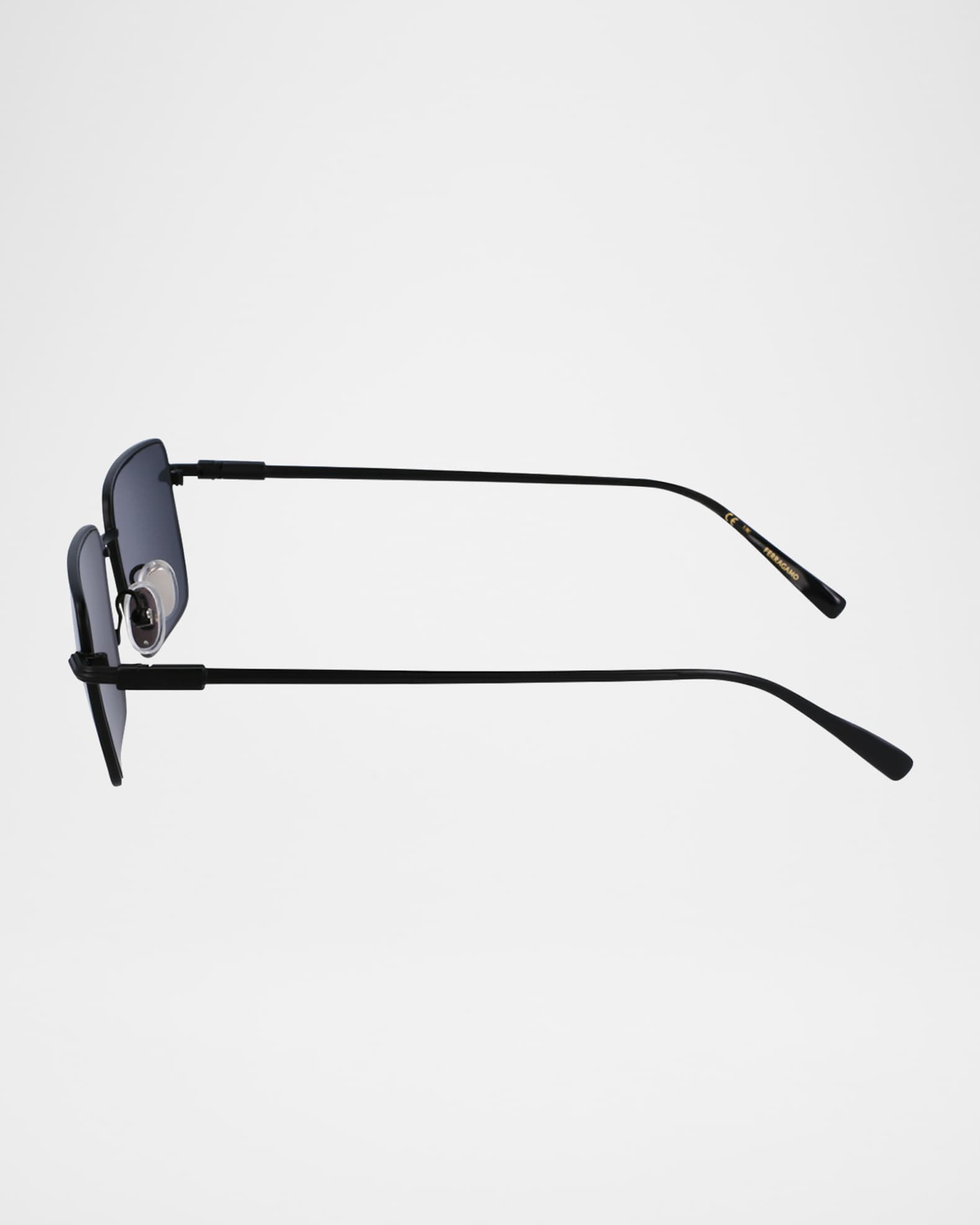 Ferragamo Men's Gancini Evolution Metal Rectangle Sunglasses