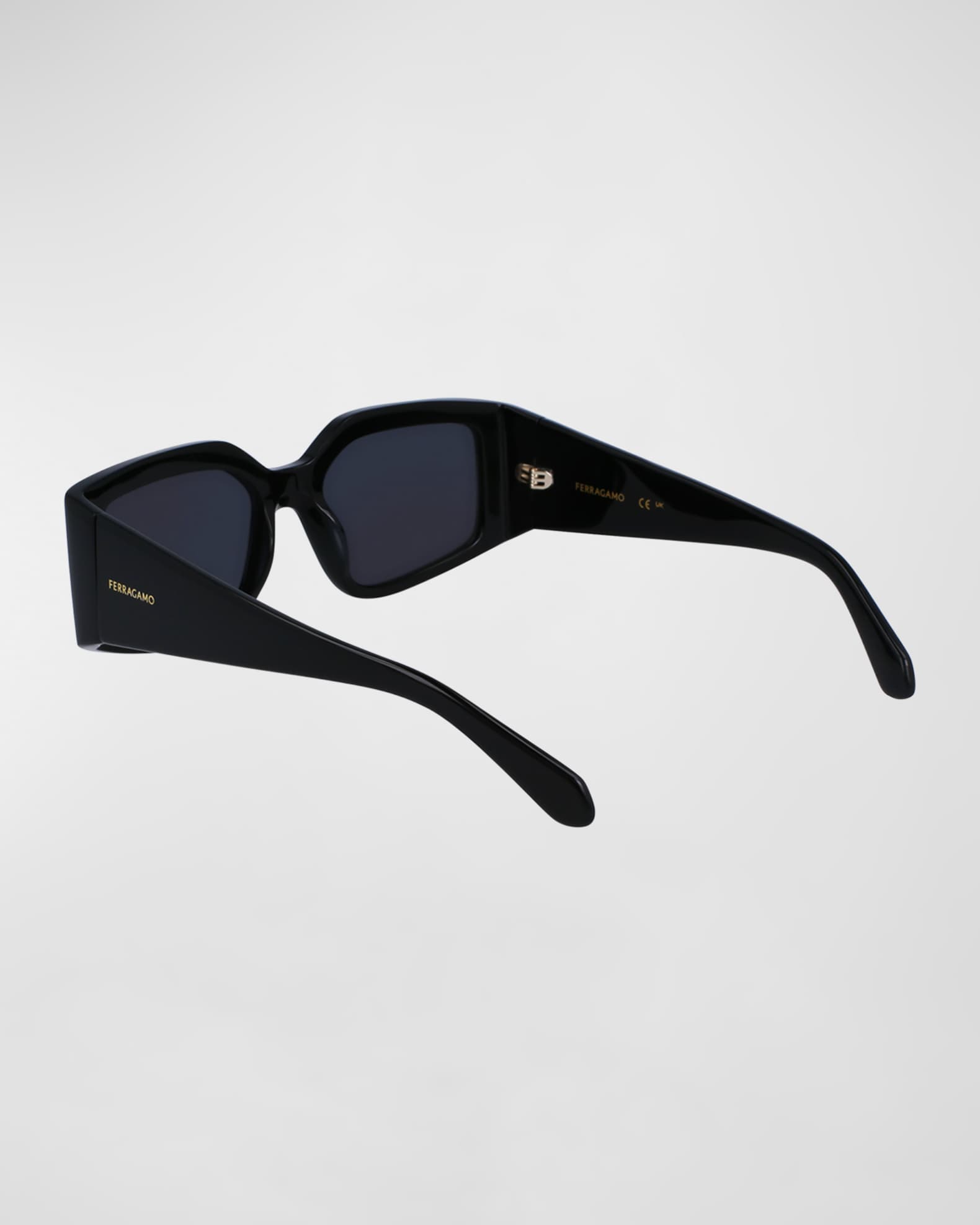 Micro-Logo Acetate Rectangle Sunglasses  1