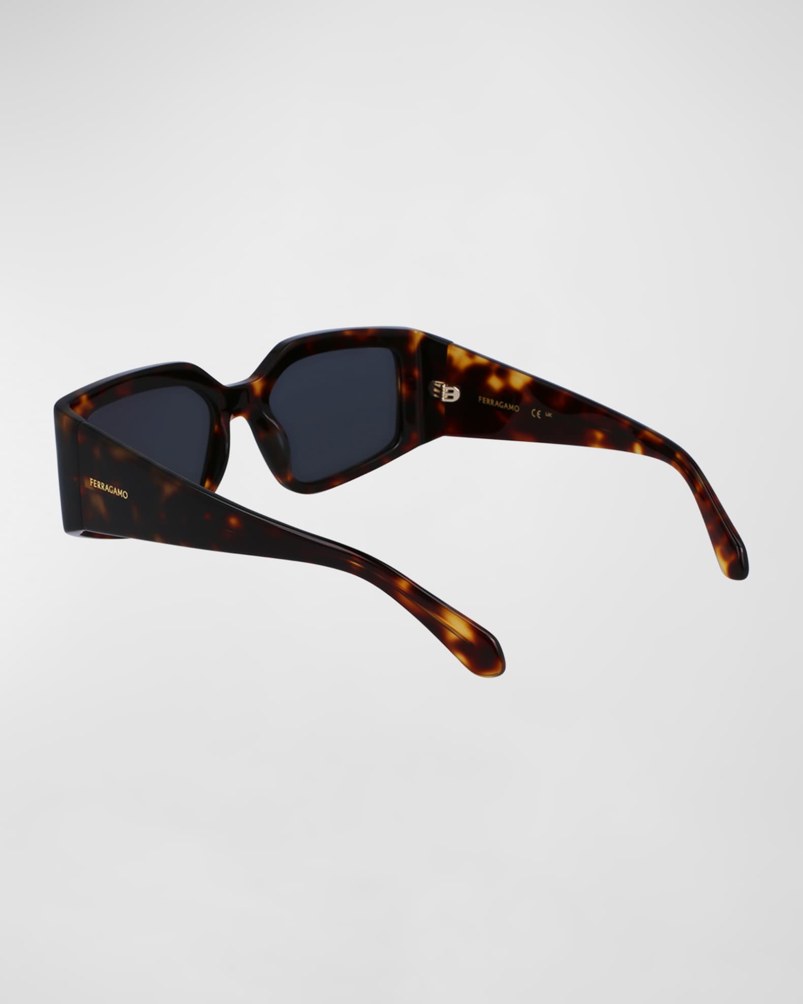 Ferragamo Micro-Logo Acetate Rectangle Sunglasses | Neiman
