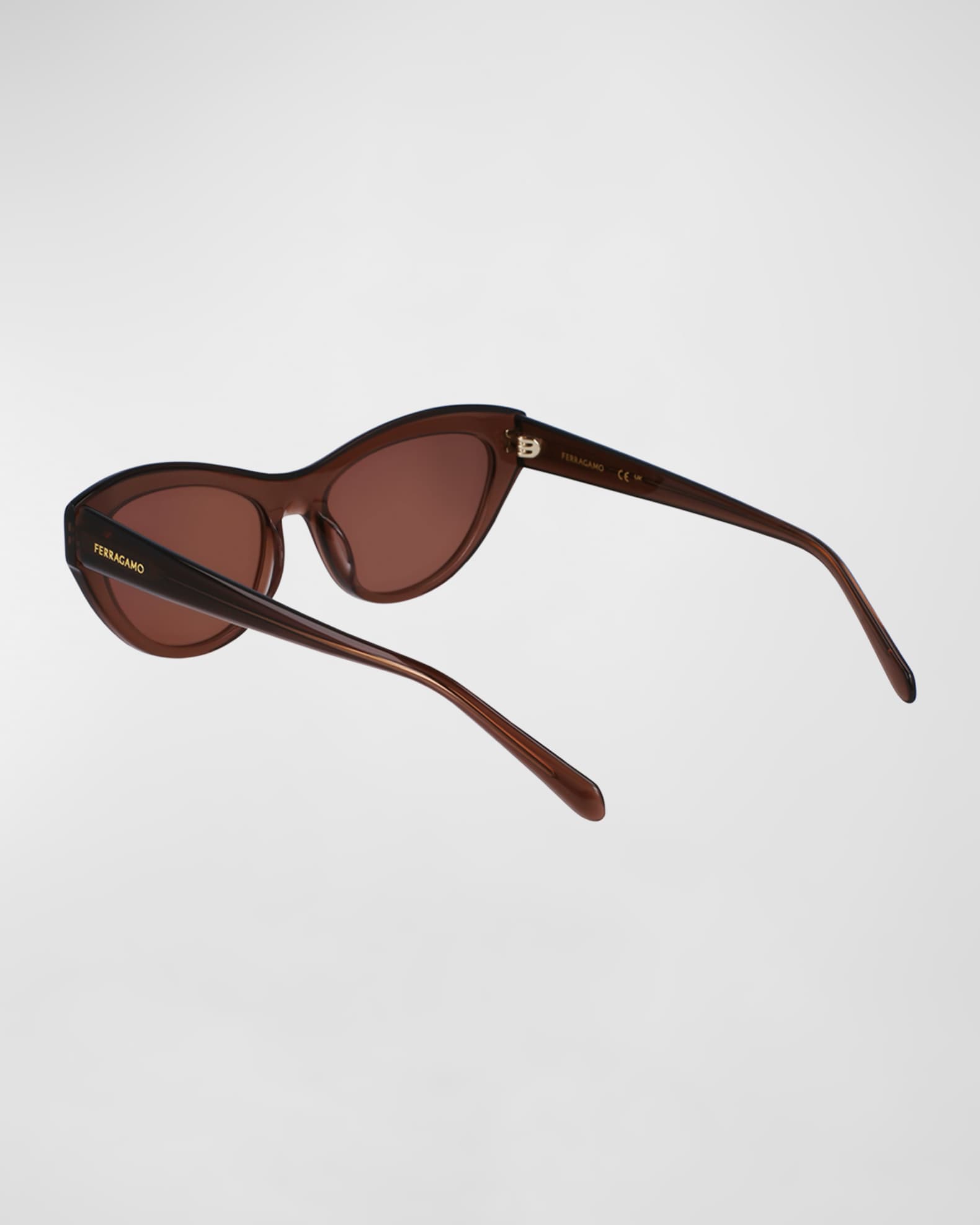 Sleek Logo Acetate Cat Eye Sunglasses