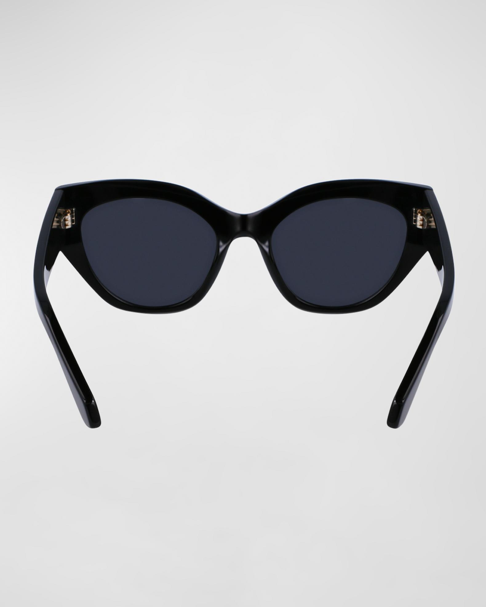 Salvatore Ferragamo Black Oversized Cat Eye Sunglasses Made‎ In Italy Designer Sunglasses - Women | Ferragamo main image 4