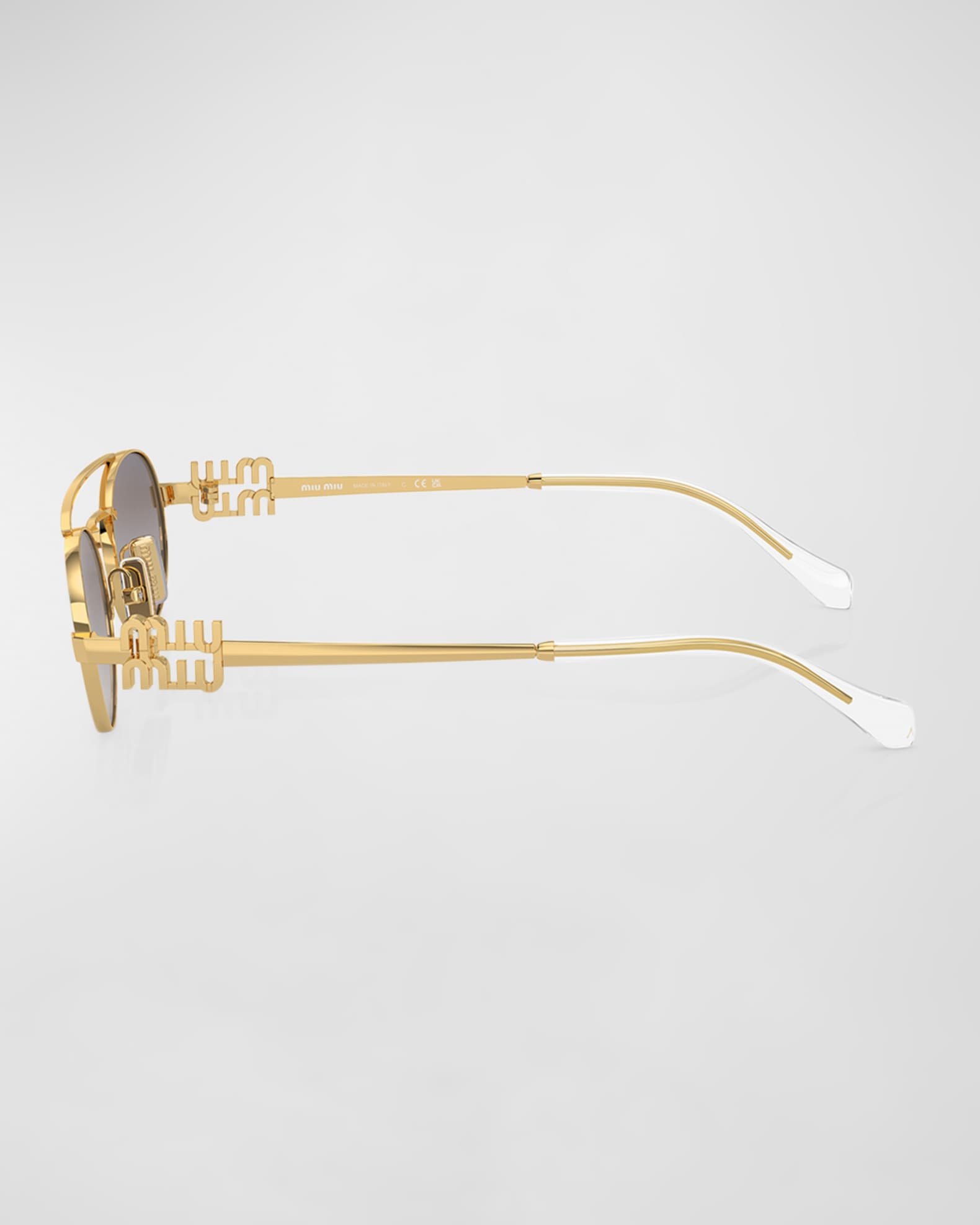 Gradient Metal Oval Sunglasses  1