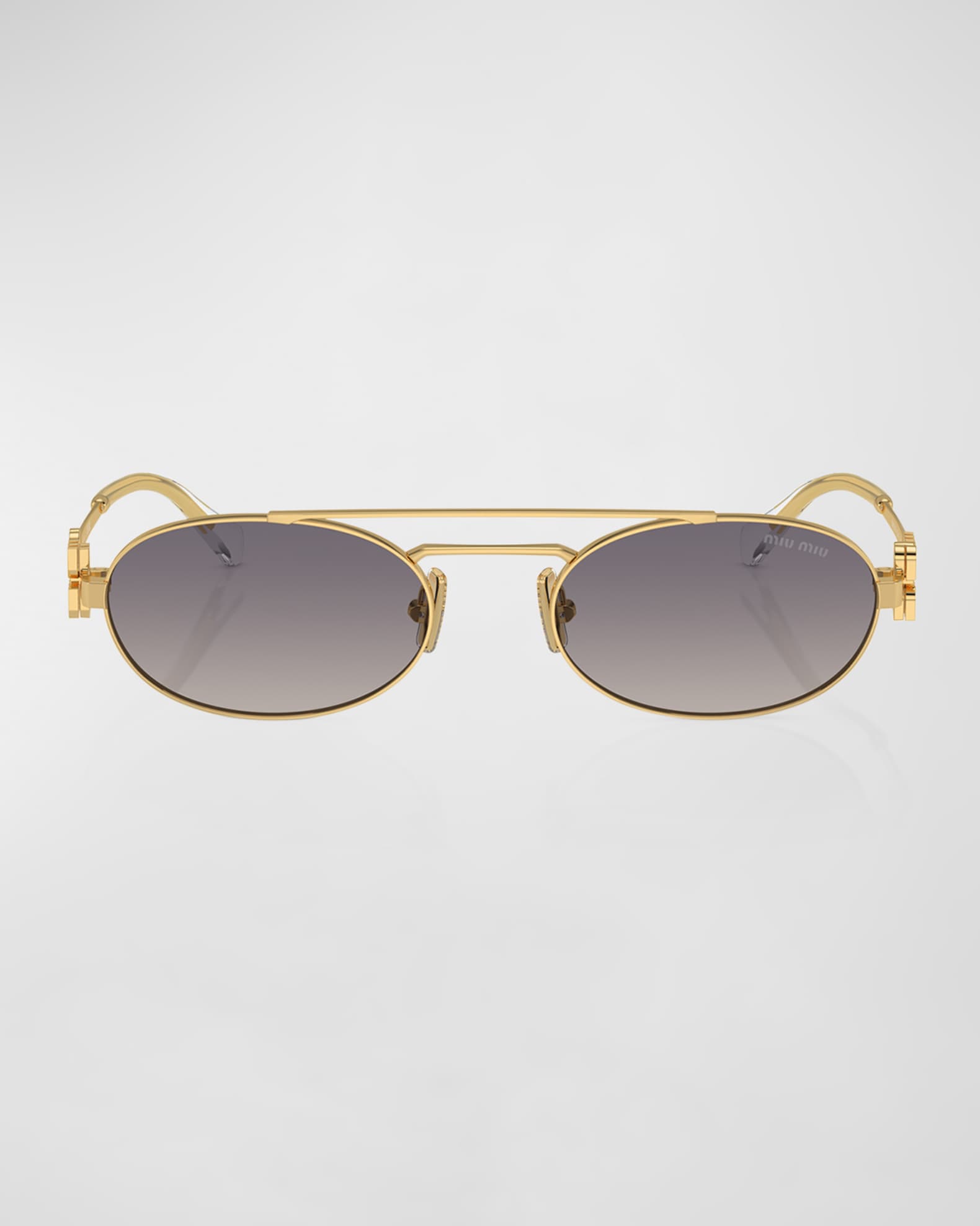 Miu Miu Gradient Metal Oval Sunglasses | Neiman Marcus