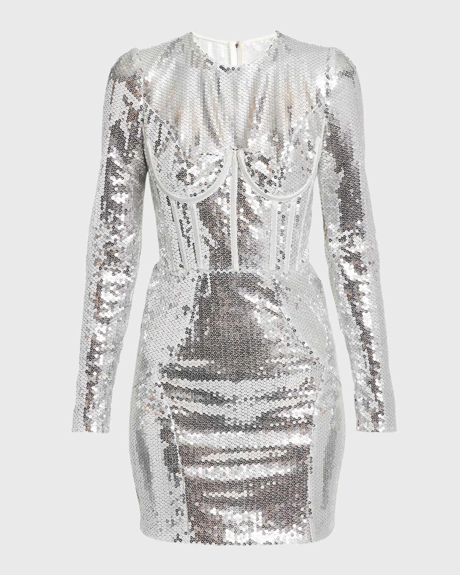 Dolce&Gabbana Sequined Corset Mini Dress | Neiman Marcus