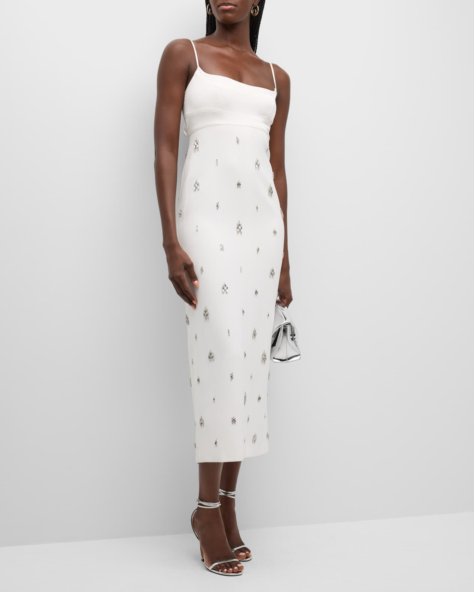 A.L.C. Alana Jewel-Embellished Midi Dress | Neiman Marcus