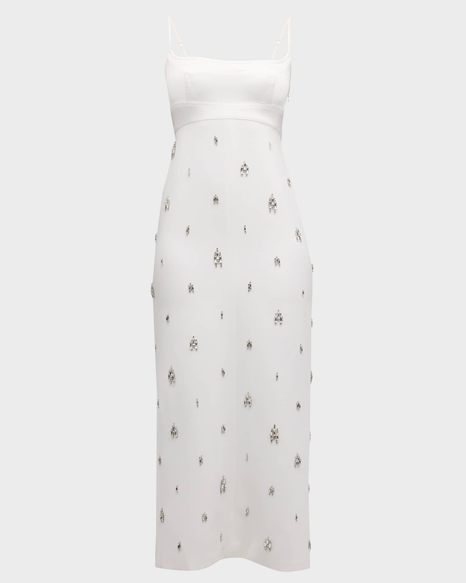 A.L.C. Alana Jewel Embellished Midi Dress White