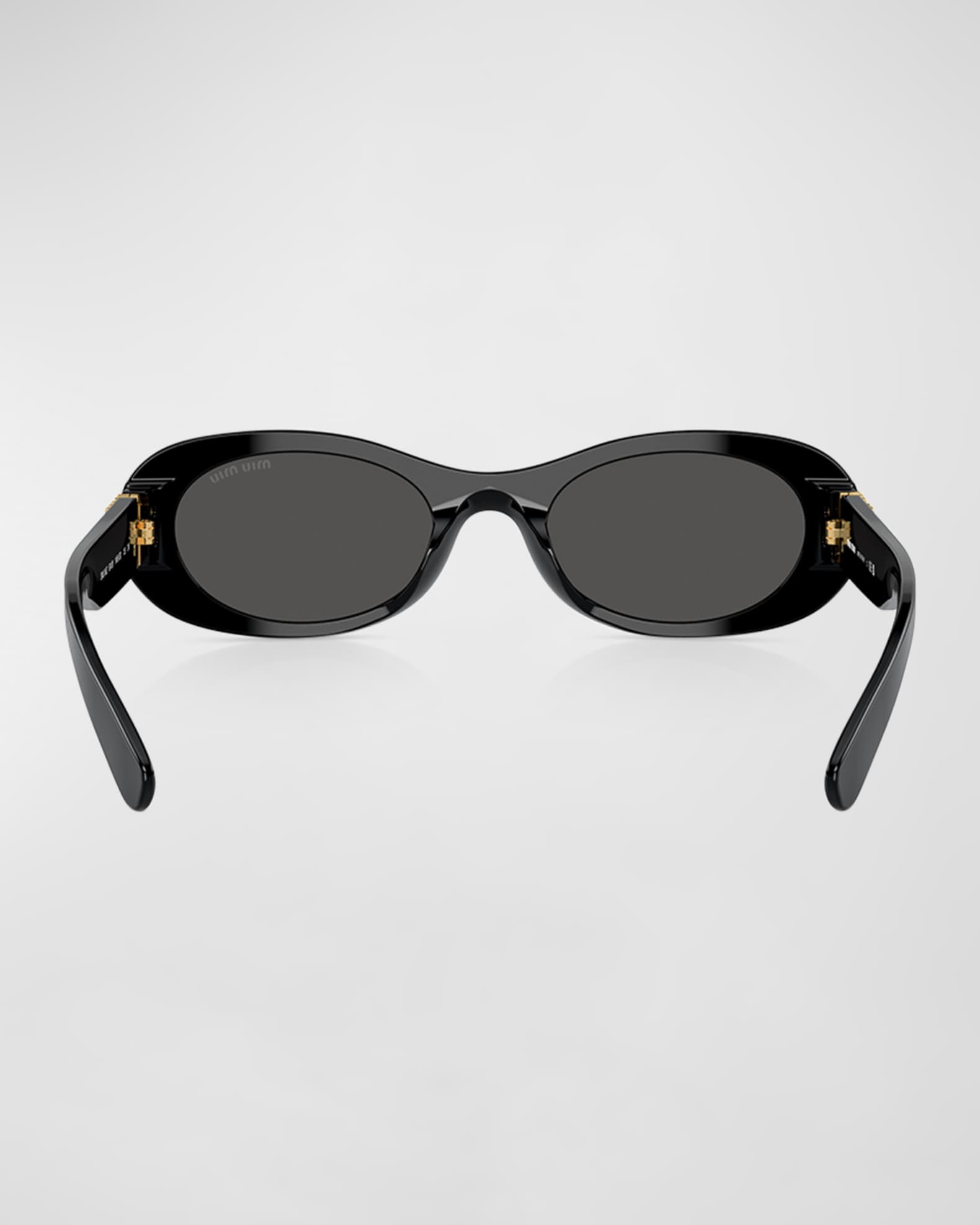 Logo Acetate Oval Sunglasses | Neiman Marcus