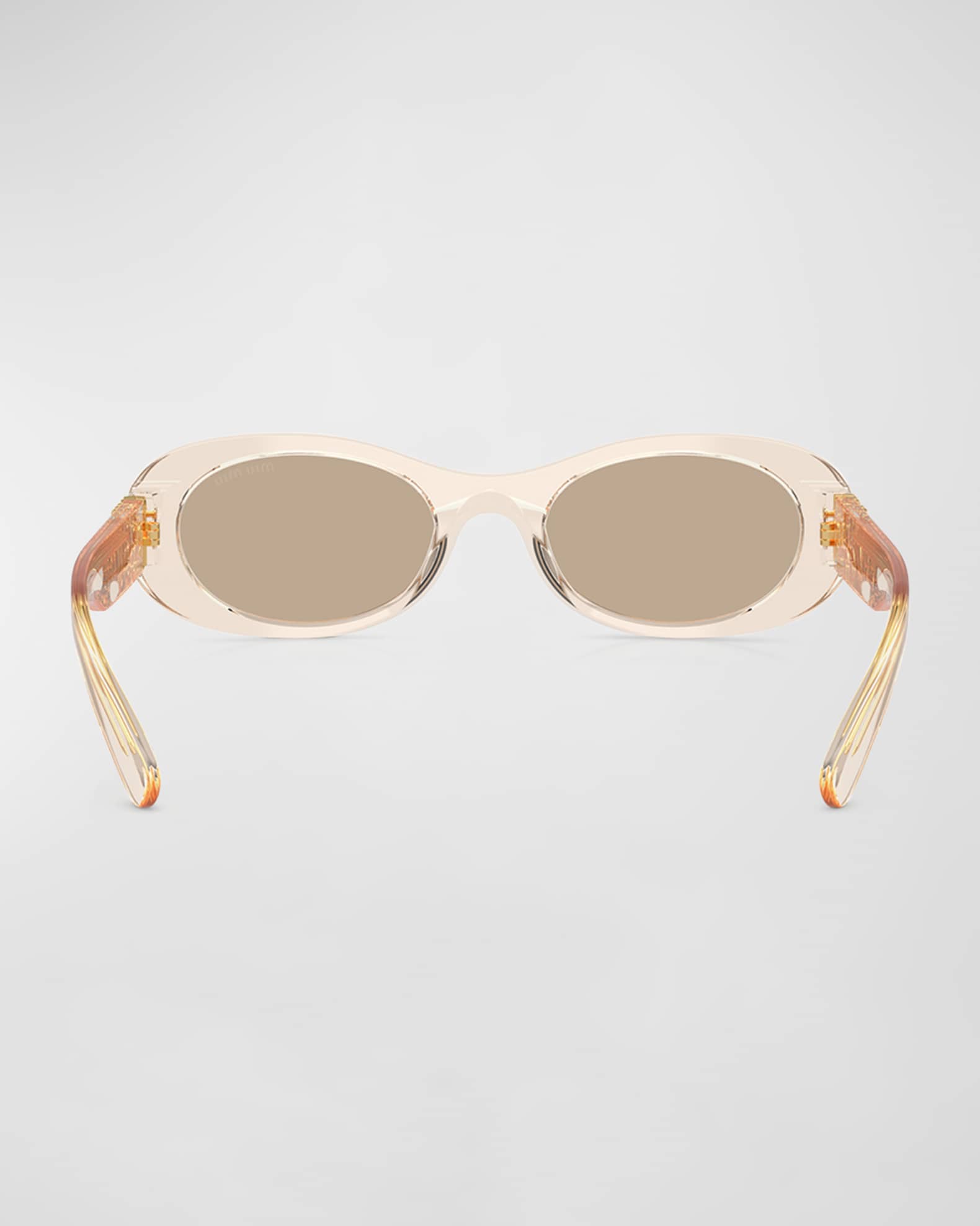 Miu Miu Logo Acetate Oval Sunglasses | Neiman Marcus