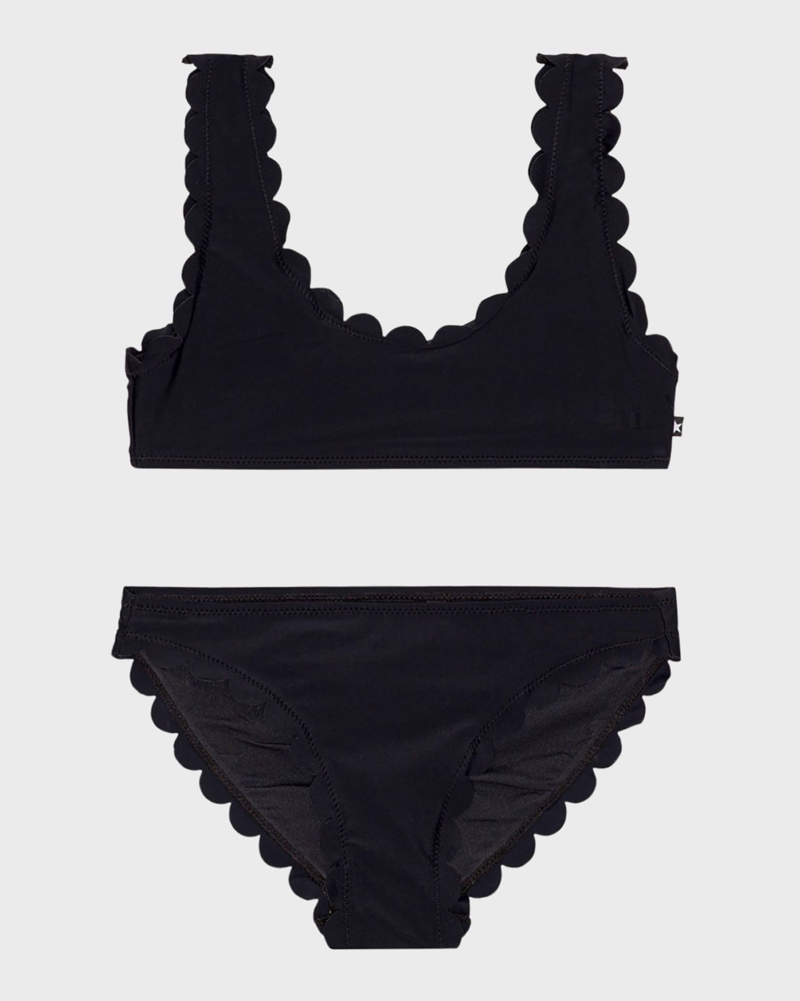 Girl's Nolina Scallop-Trim Bikini | Neiman Marcus