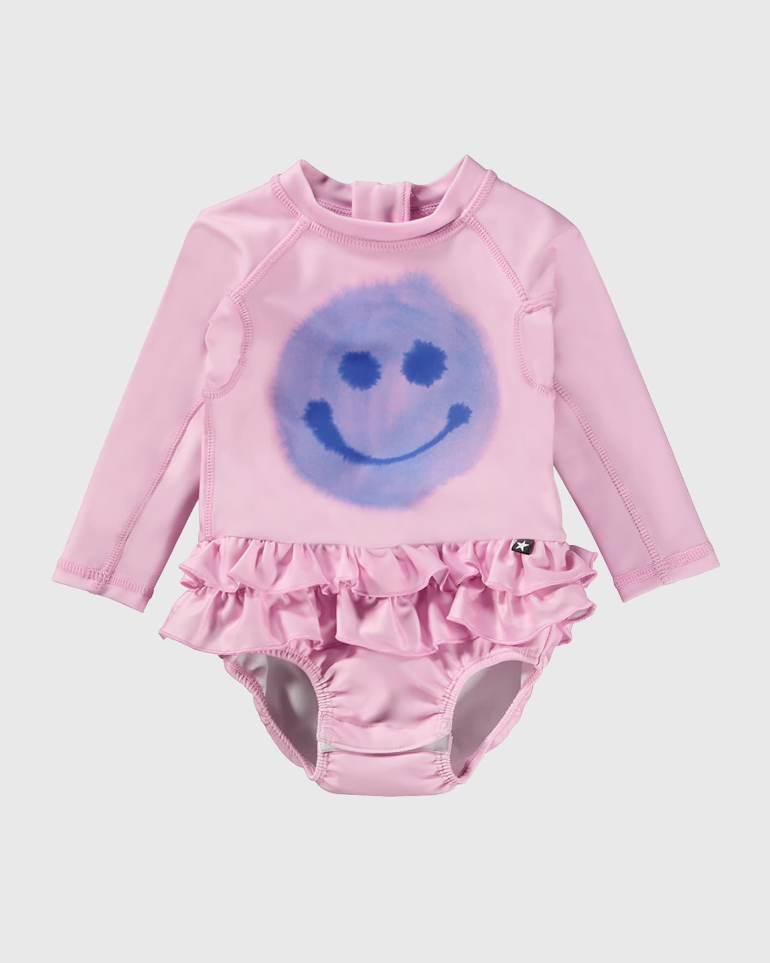 Molo Girl's Narice Happy Face-Print One Piece Swimsuit, Size 3M-3